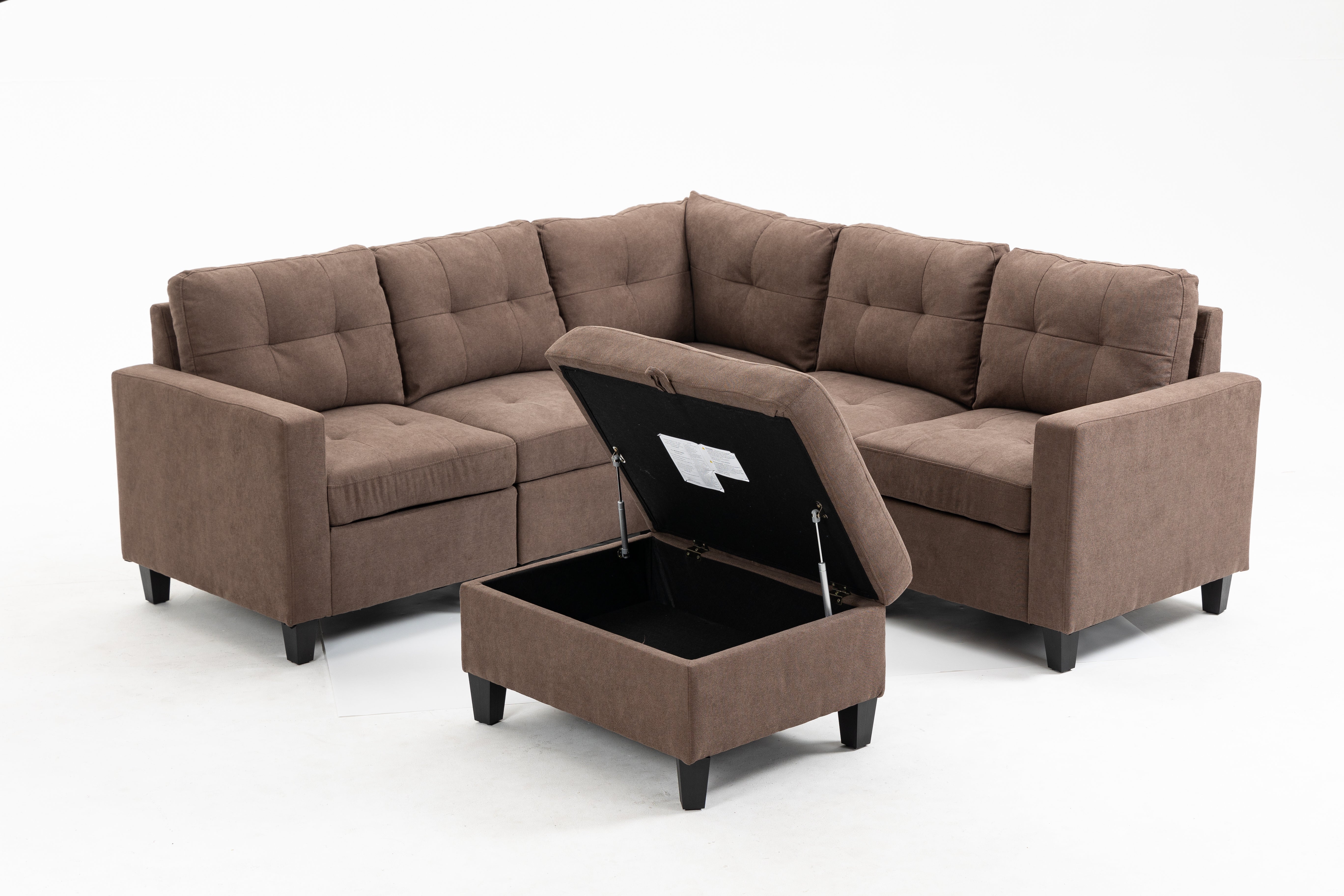 Modular Sectional Sofa Assemble Modular Sectional Sofas Bundle Set Cushions, Easy to Assemble Left & Right Arm Chair,Corner Chair, Ottomans Table