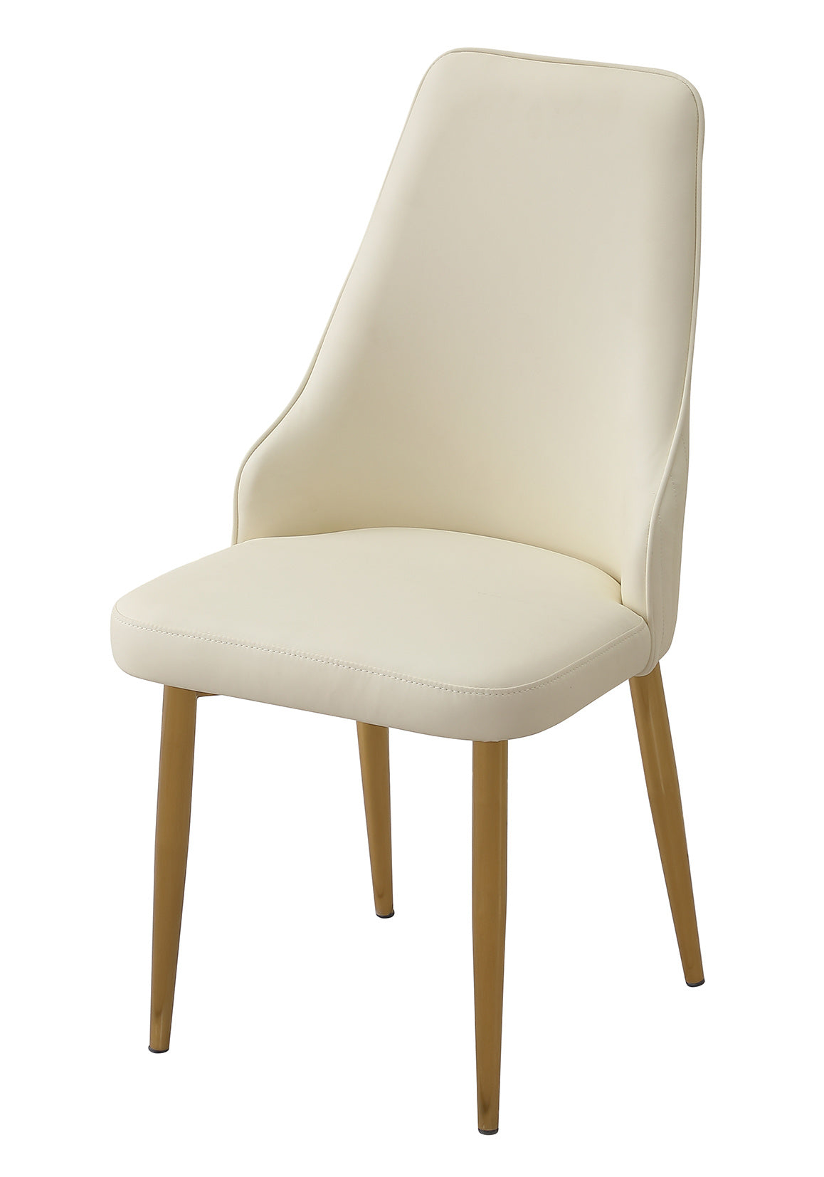 Dining Chair with PU Leather White strong metal legs one piece