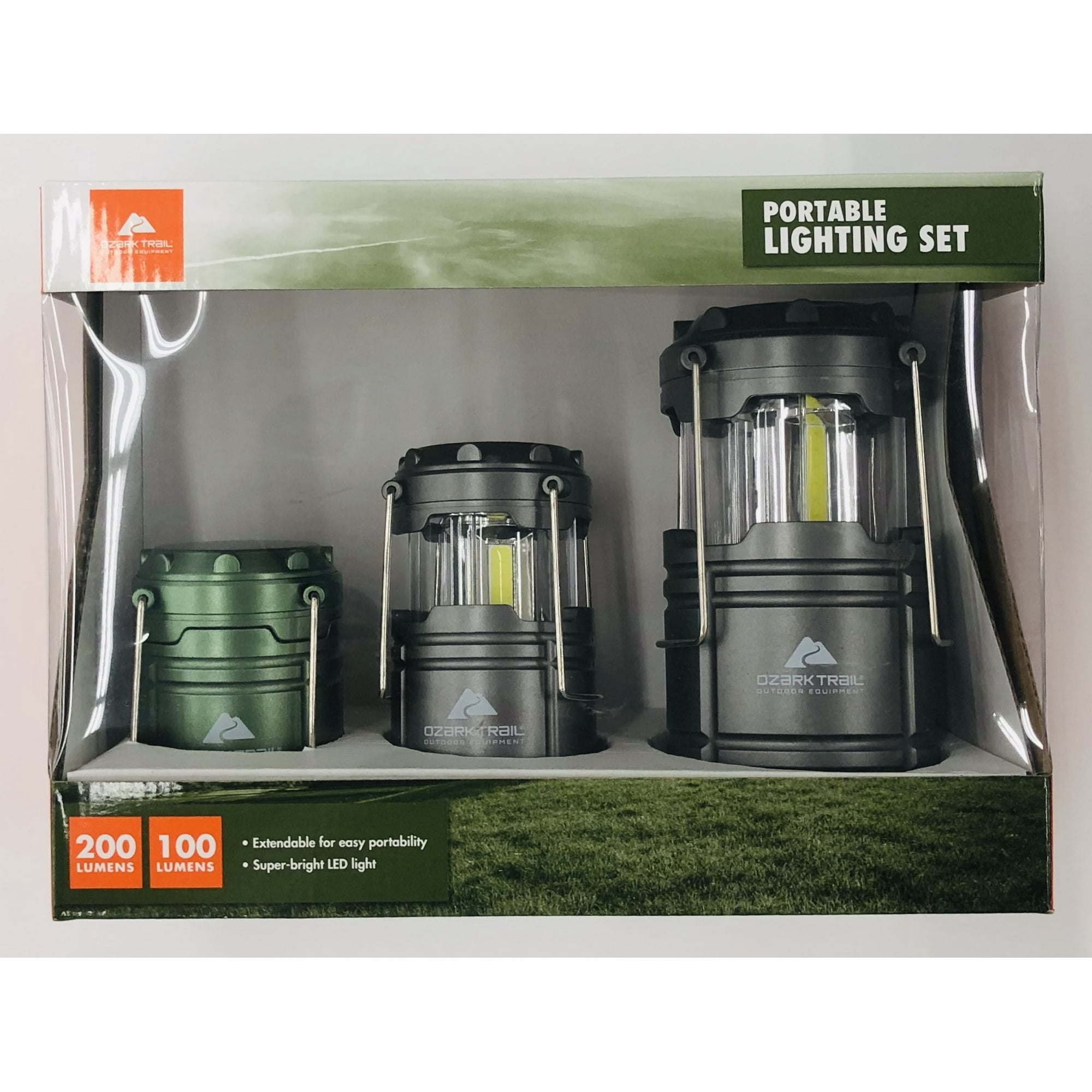 Ozark Trail 3 Pack AAA &AA Batteries LED Camping Lanterns