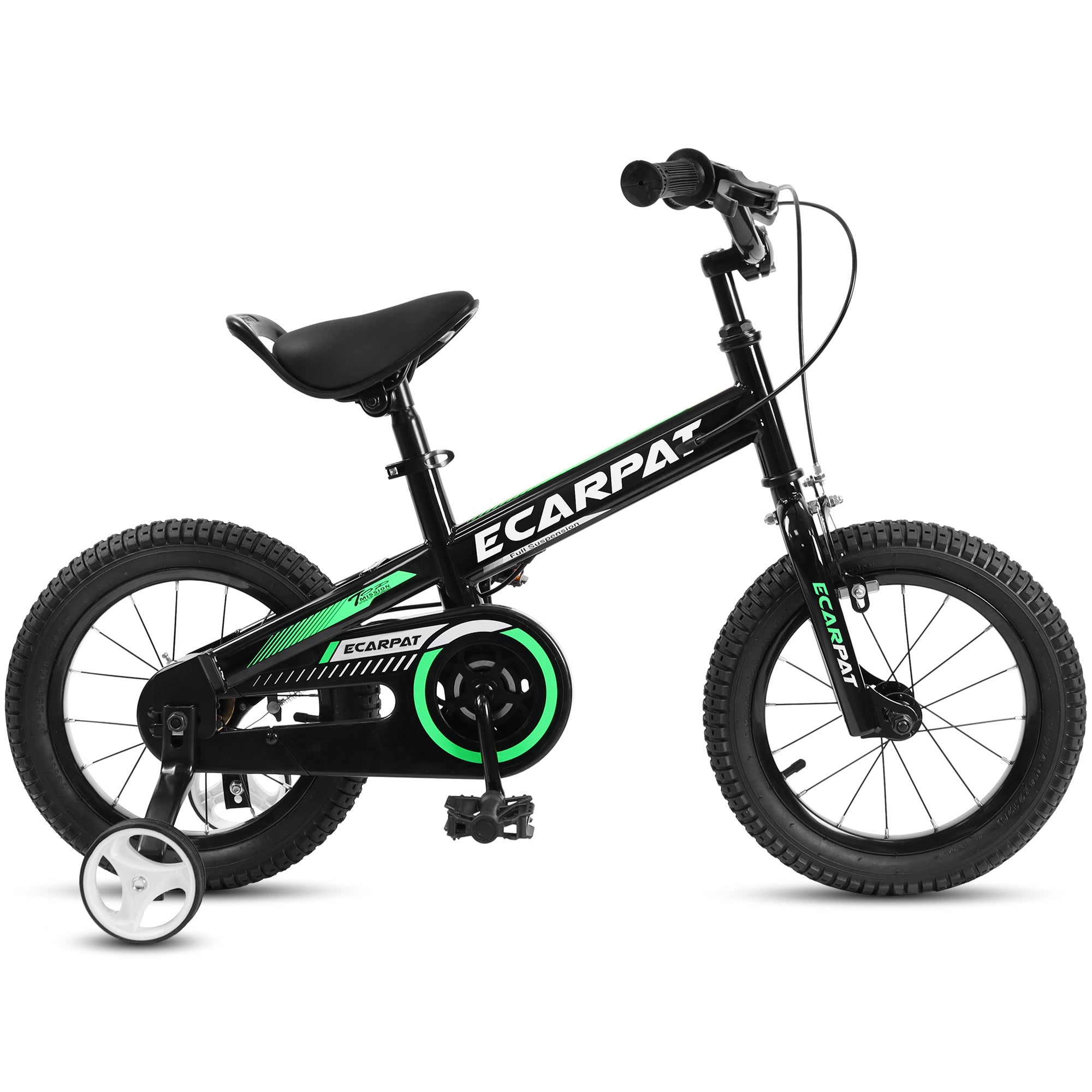 C16112A Ecarpat Kids' Bike 16 Inch Wheels, 1-Speed Boys Girls Child Bicycles For 4-7 Years, With Removable Training Wheels Baby Toys, Coaster+V Brake