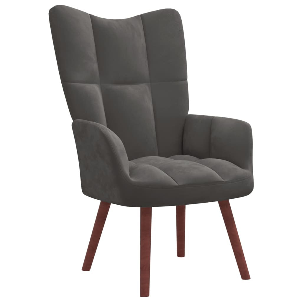 Relaxing Chair Dark Gray Velvet