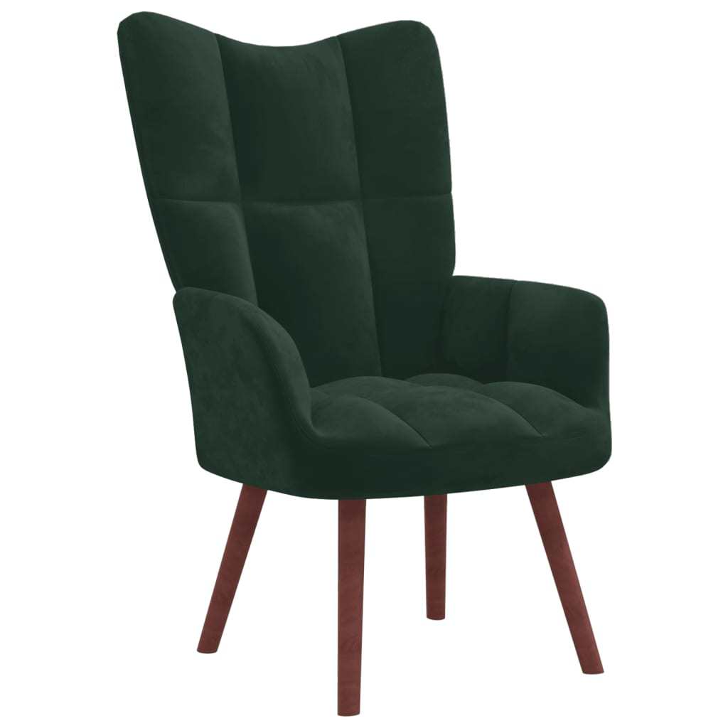 Relaxing Chair Dark Green Velvet