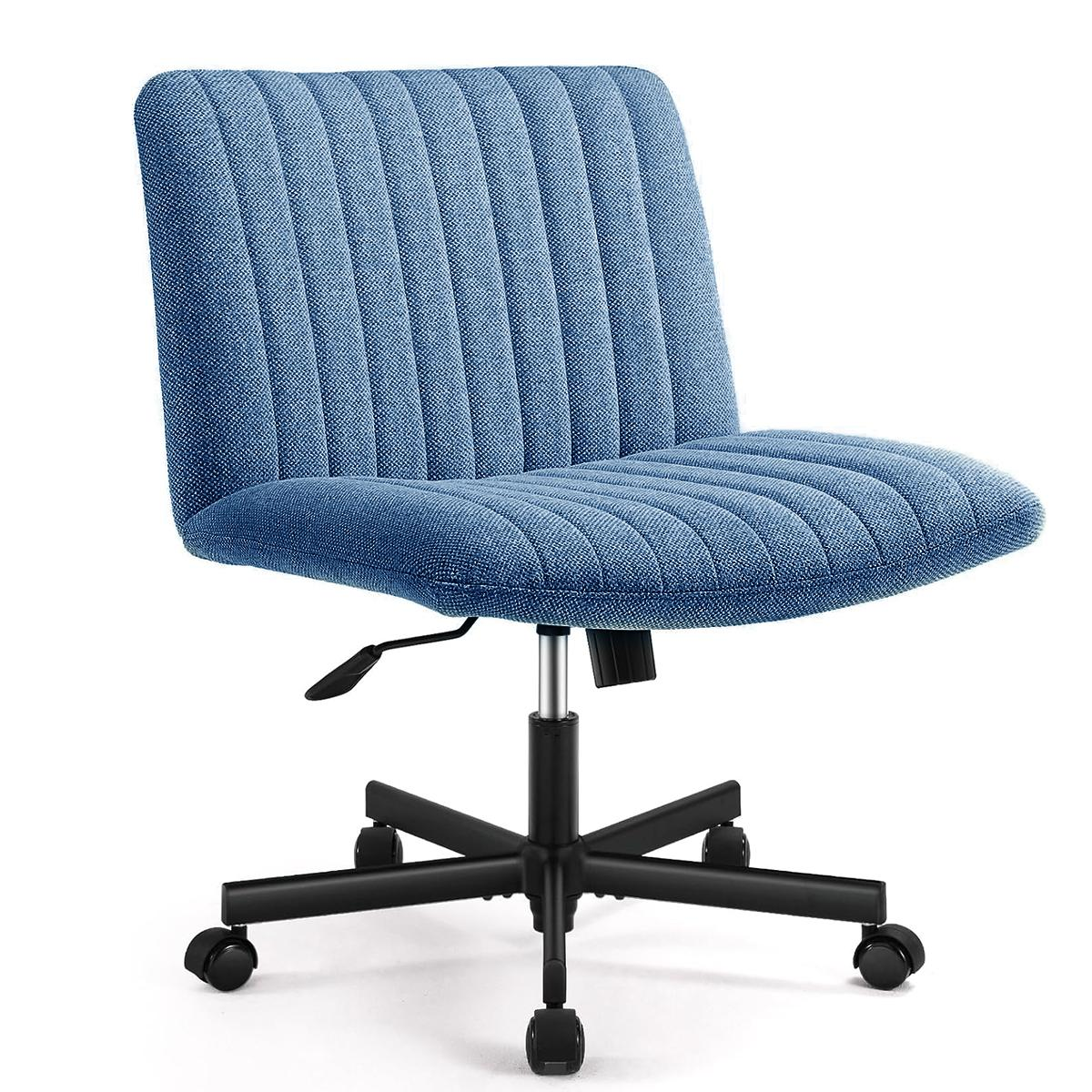 Armless Swivel Home Office Chair Sit Cross-legged