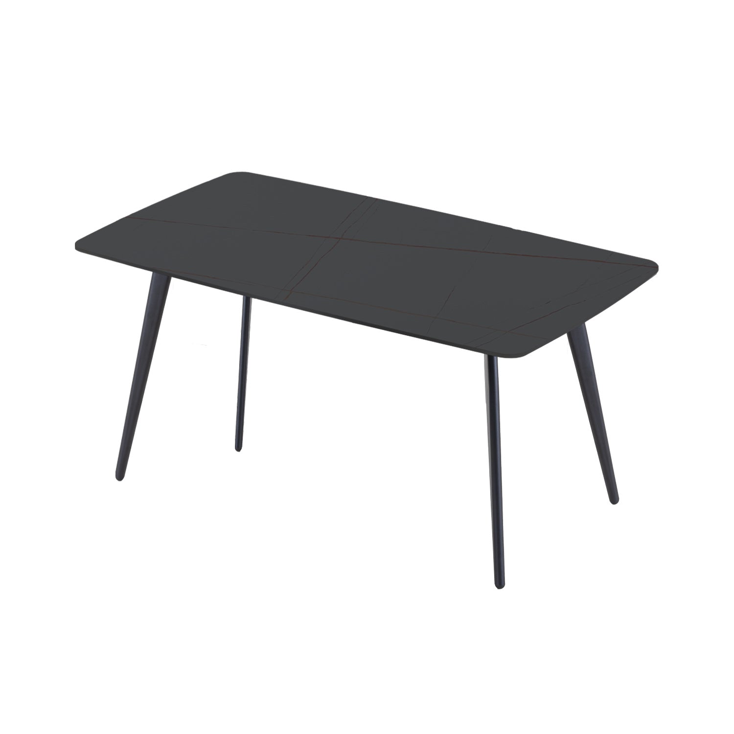 Update Package Sintered Stone Dining Table Thickness of 12mm Porcelain 70.86'' Black