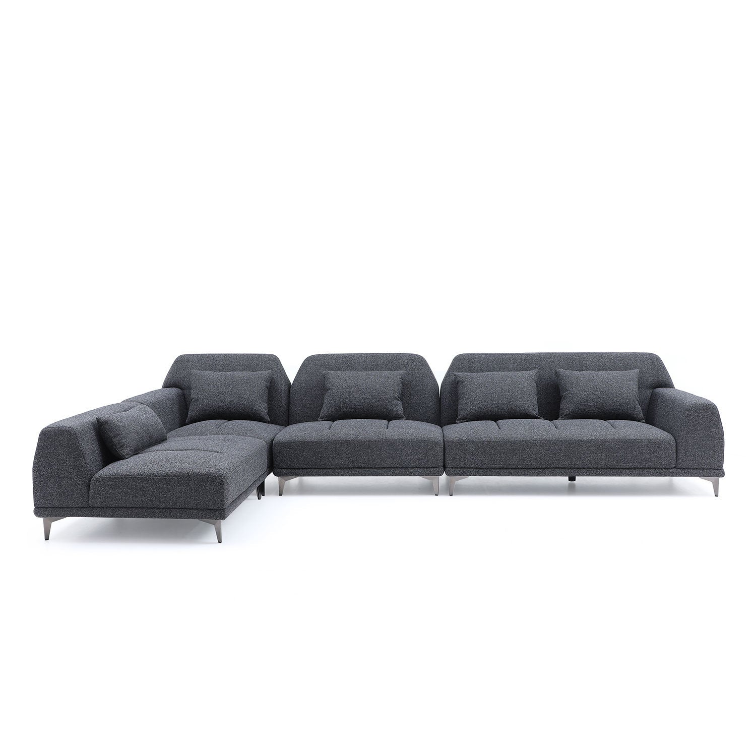 [Not available on wayfair] Modern Convertible Sectional Sofa in DARK Grey Fabric