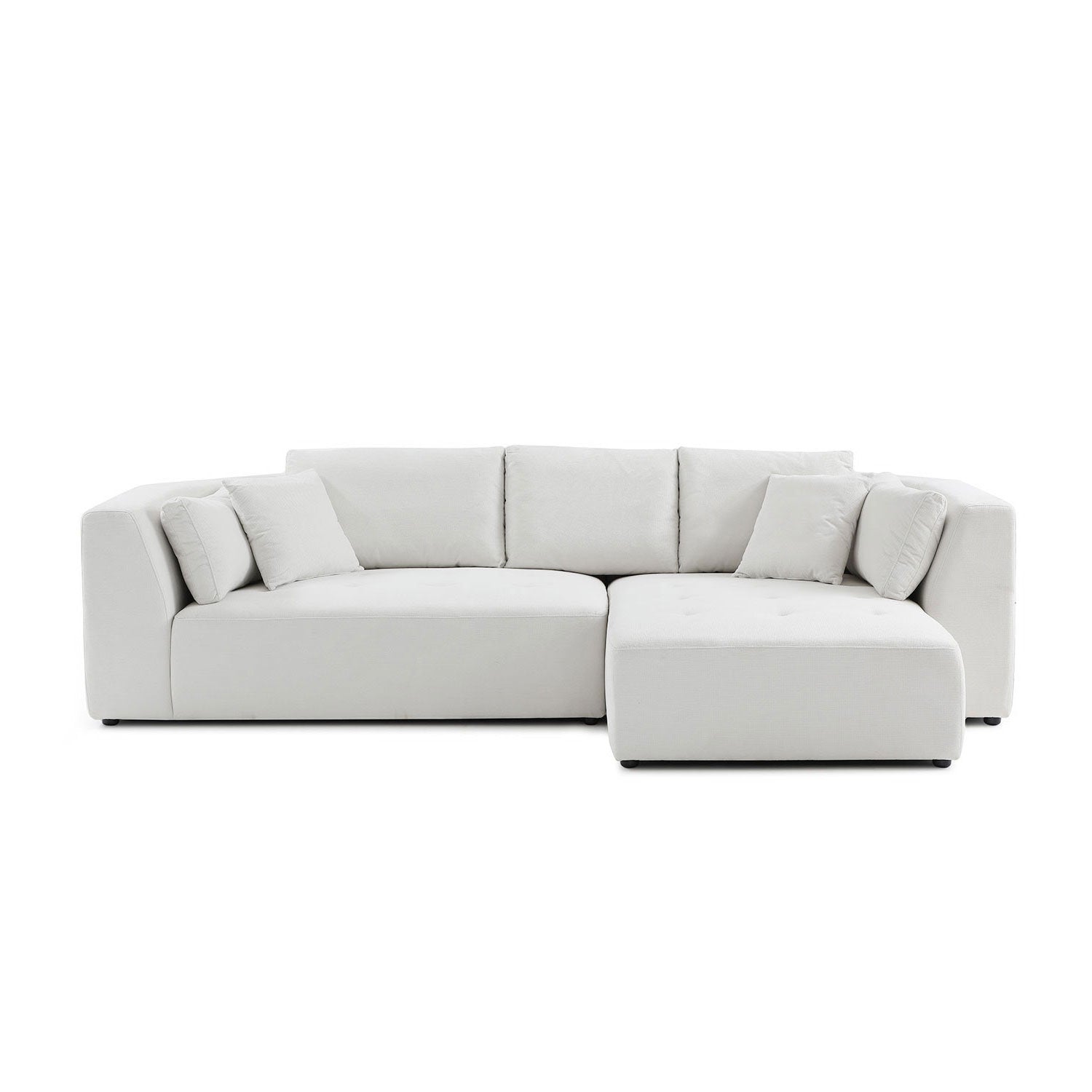 L-shape Sectional Sofa, Beige (Right-Facing Chaise)