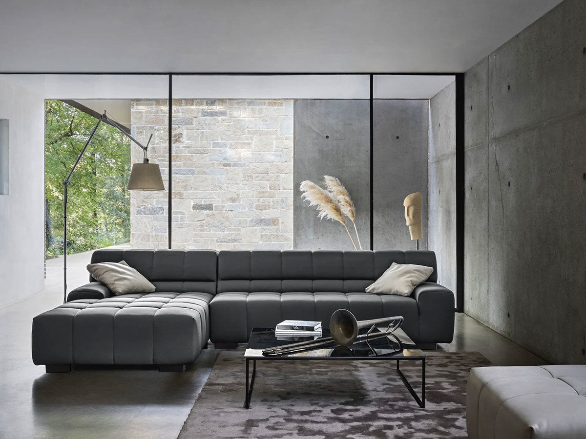 125.98" Sectional Sofa Dark Grey