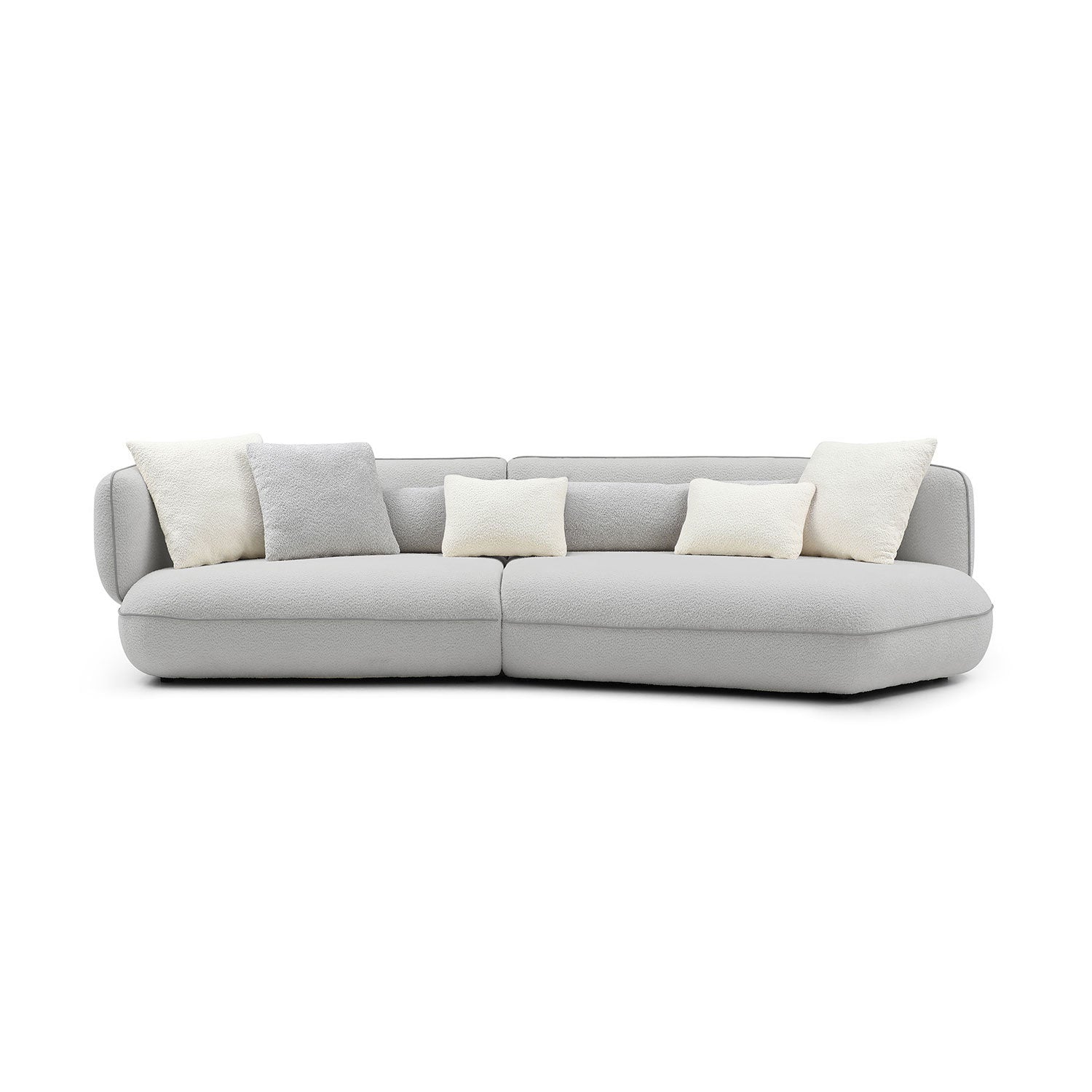 Eye-catching Curved Sofa with Deep Seating Sectional Sofa Grey