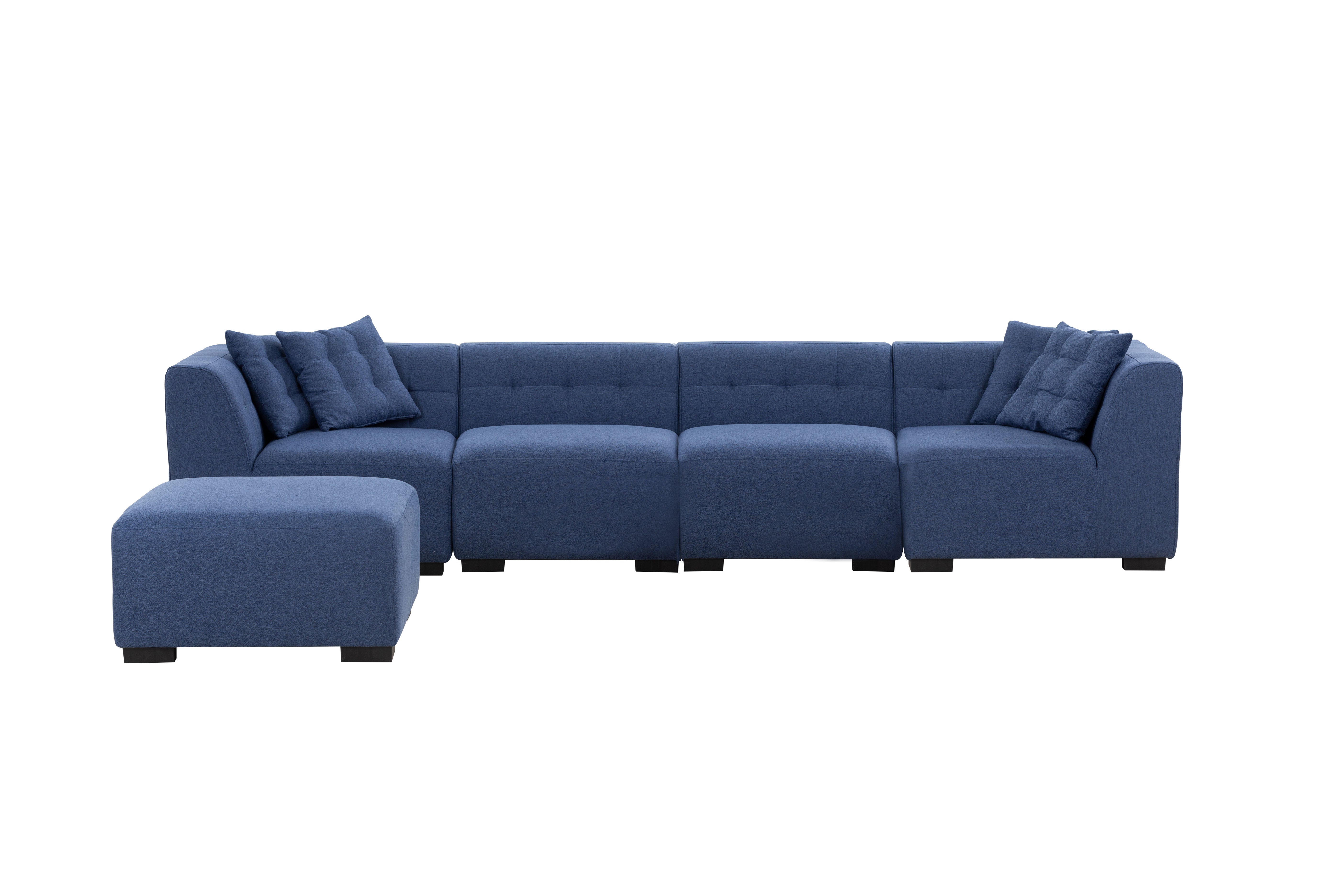 Sectional Sofa with Ottoman DIY Combination Sofa Blue