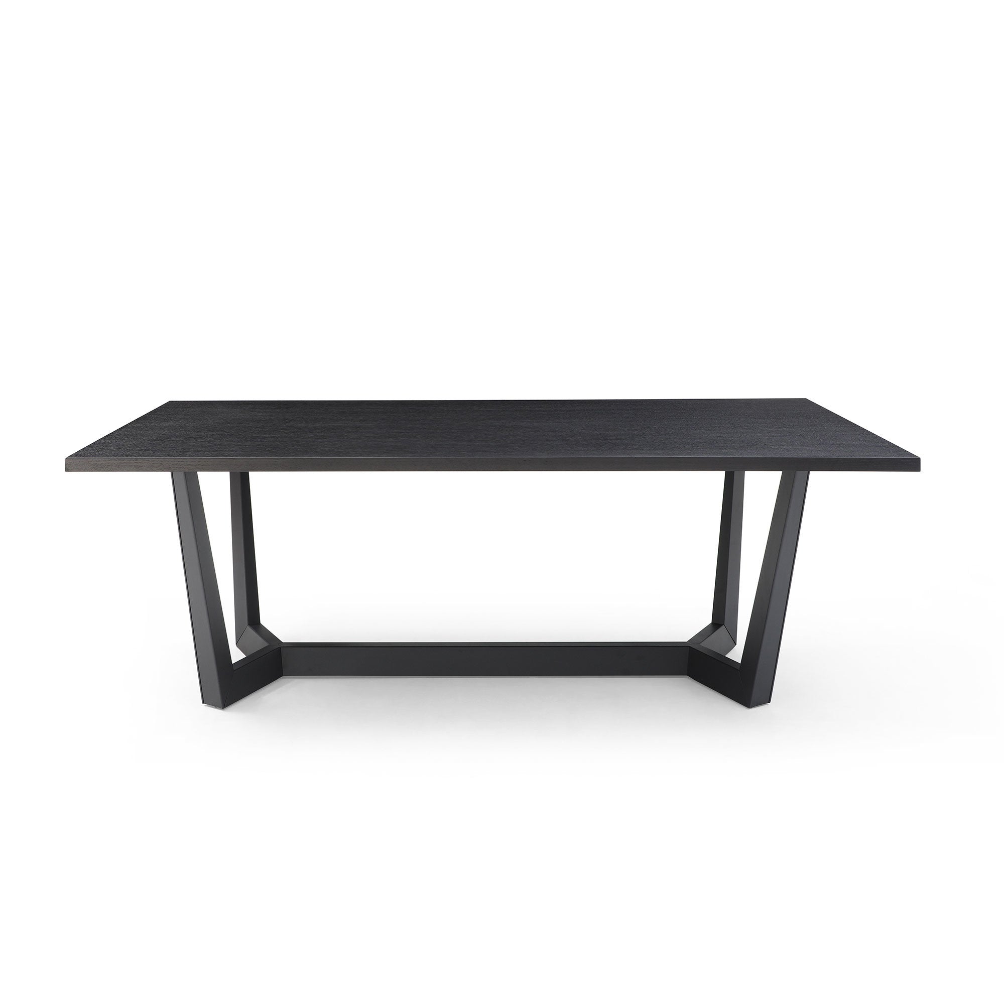 86.86" Dining Table Mid-Century Modern Rectangle MDF Kitchen Table for Dining Room Balcony Cafe Bar Conference Matt black