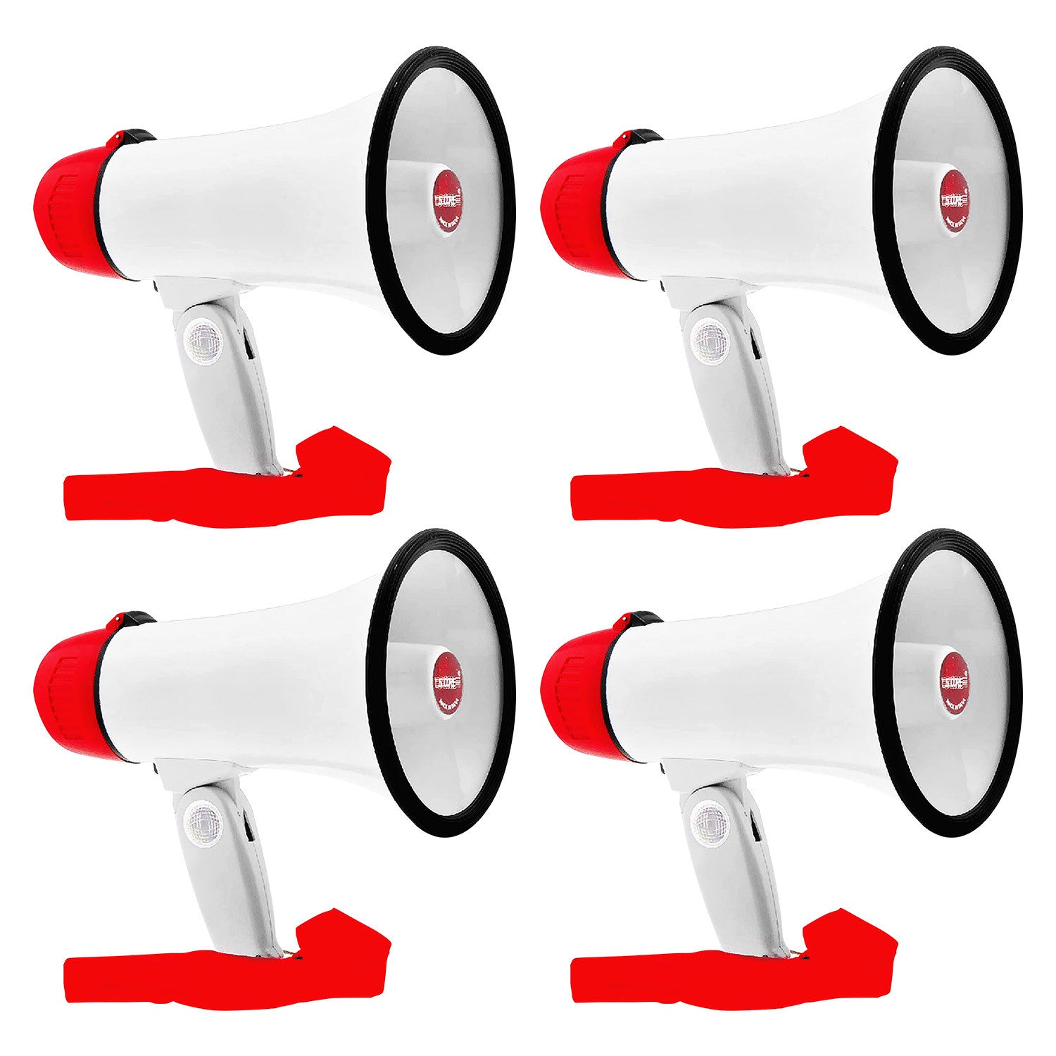 5 Core Megaphone Bull Horn 30W Loud Speaker 2000 Ft Range Portable Bullhorn w Recording Volume Control Siren Noise Maker for Kids and Adults for Cheer