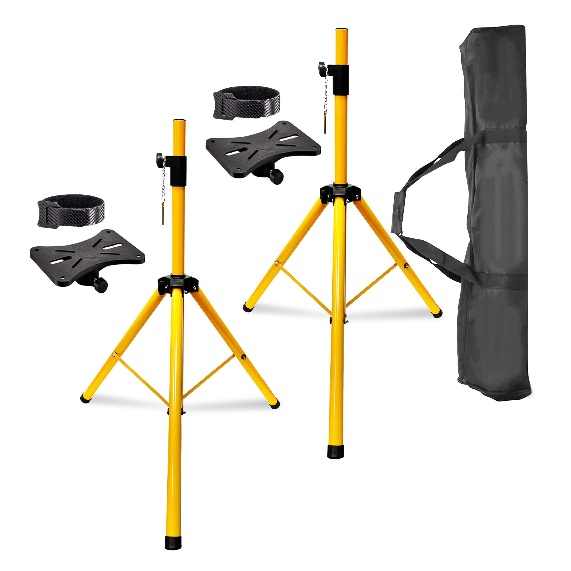 5 Core Speakers Stands Tripod Yellow Heavy Duty Height Adjustable 40 to 72 inches PA Speaker Stand for Large Speakers DJ Stand para Bocinas 132 lbs Includes Carry Bag - SS HD 1 PK YLW Bag