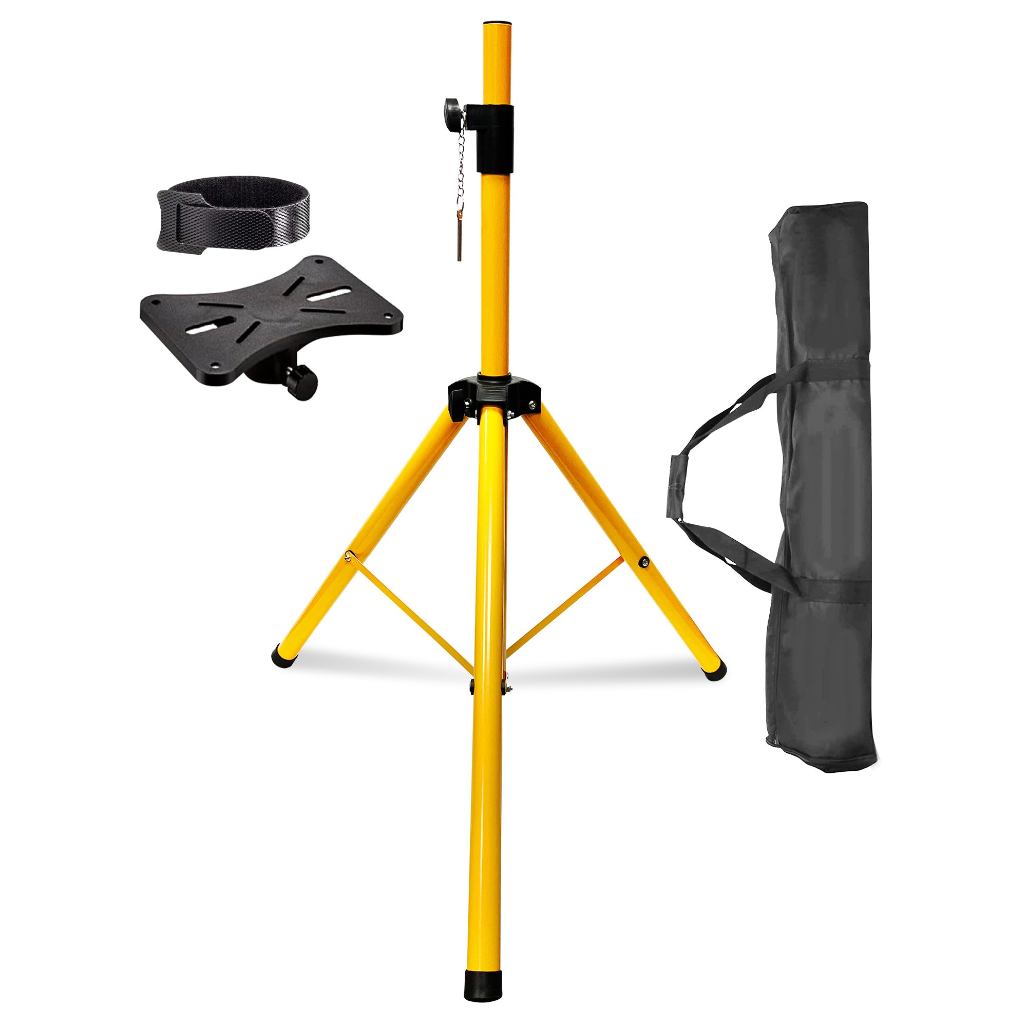 5 Core Speakers Stands Tripod Yellow Heavy Duty Height Adjustable 40 to 72 inches PA Speaker Stand for Large Speakers DJ Stand para Bocinas 132 lbs Includes Carry Bag - SS HD 1 PK YLW Bag