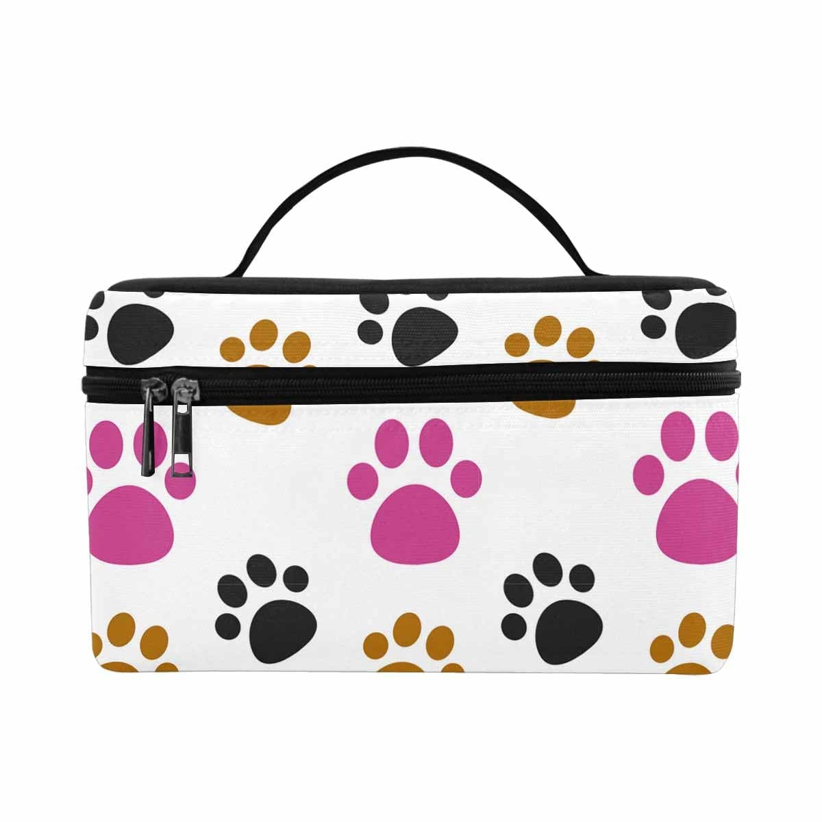 Cosmetic Bag, Tri-color Paws - White Bag,travel Case