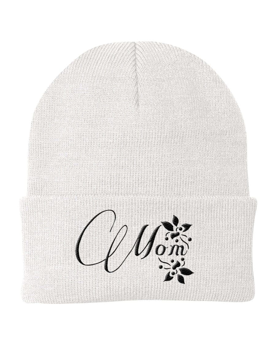 Knit Cap / Mom Embroidered Hat