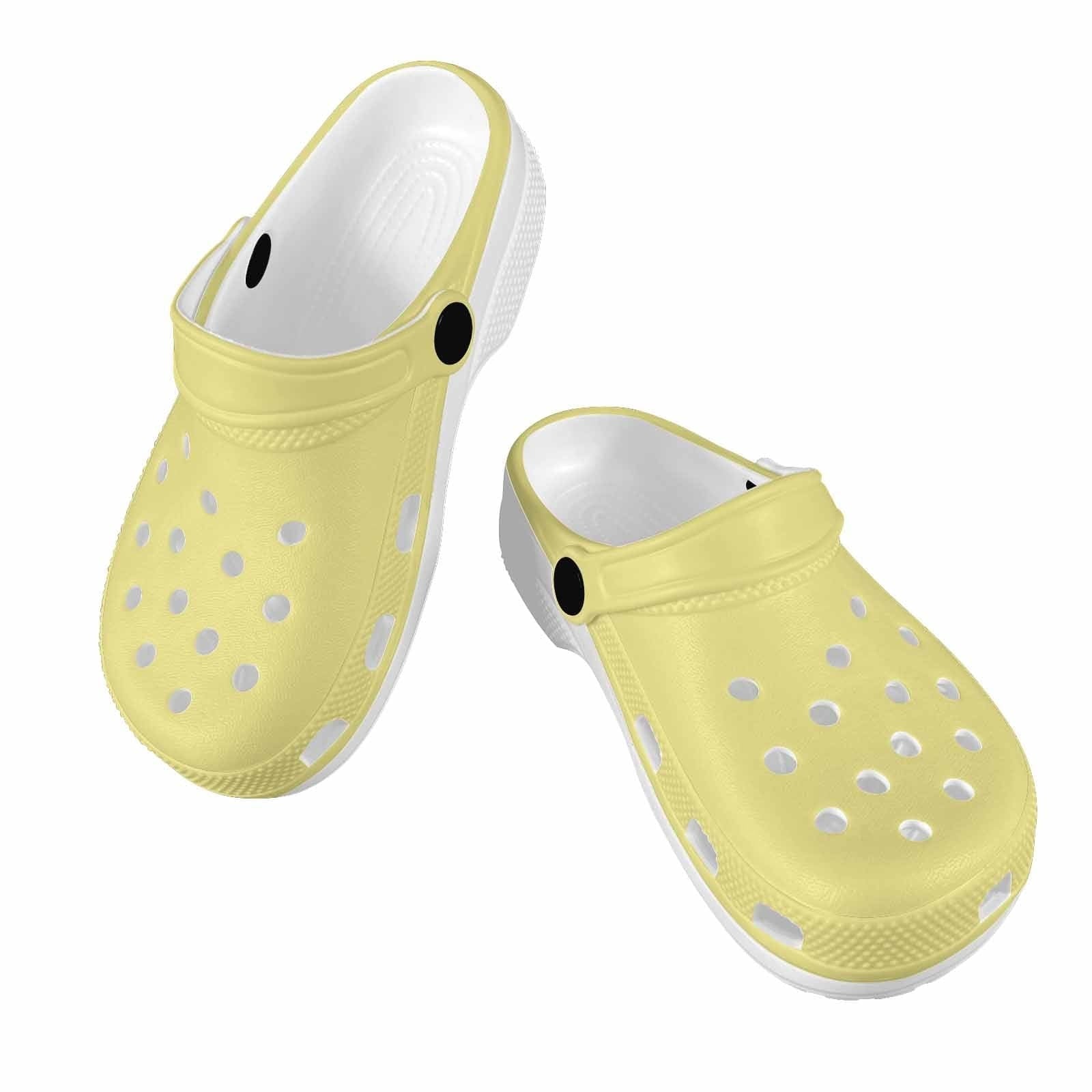 Khaki Yellow Custom Print Kids Clogs