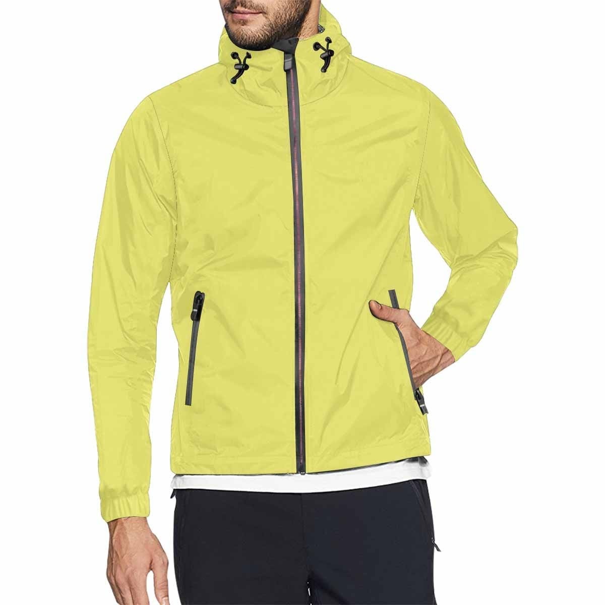 Honeysuckle Yellow Hooded Windbreaker Jacket - Men / Women