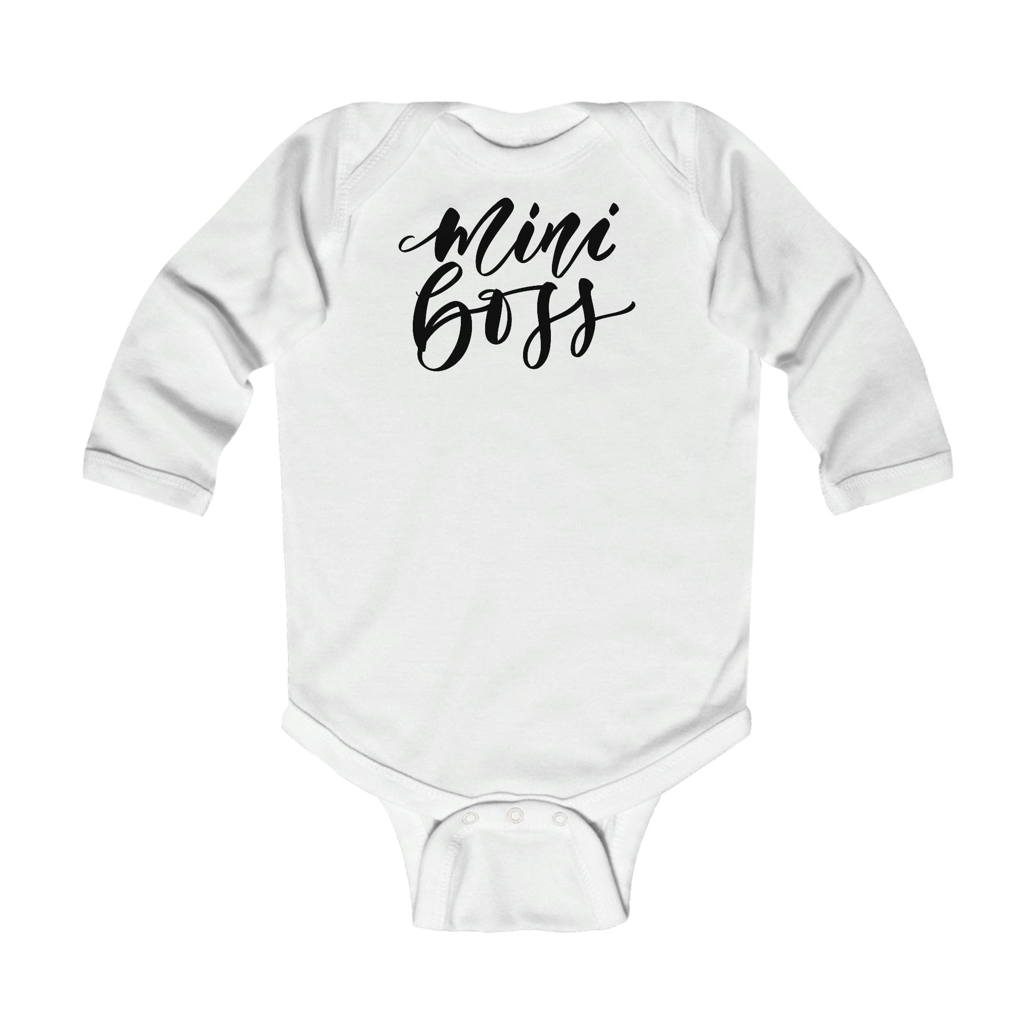 Infant Long Sleeve Bodysuit, Mini Boss Print