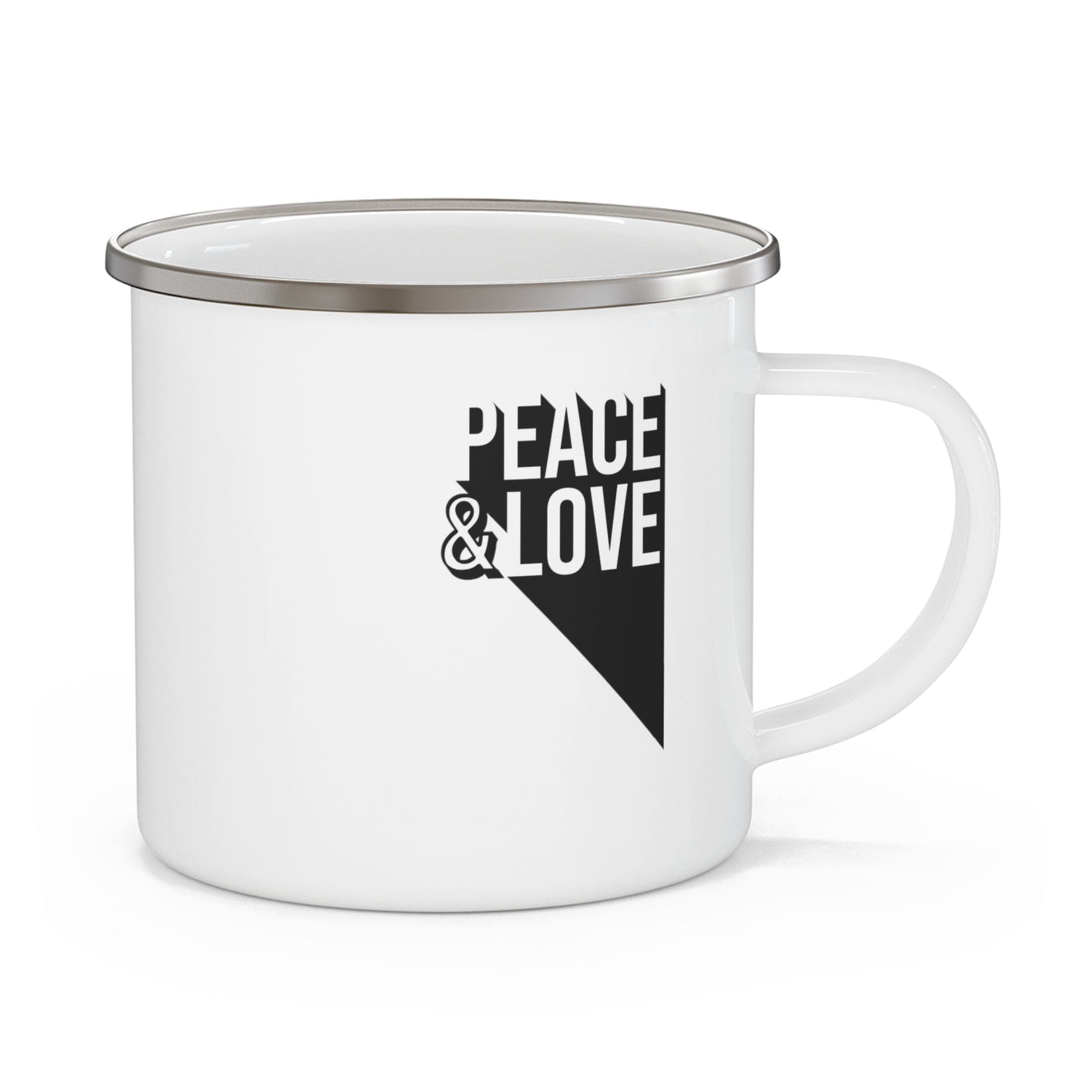 Enamel Camping Mug, Peace And Love Duo Illustration