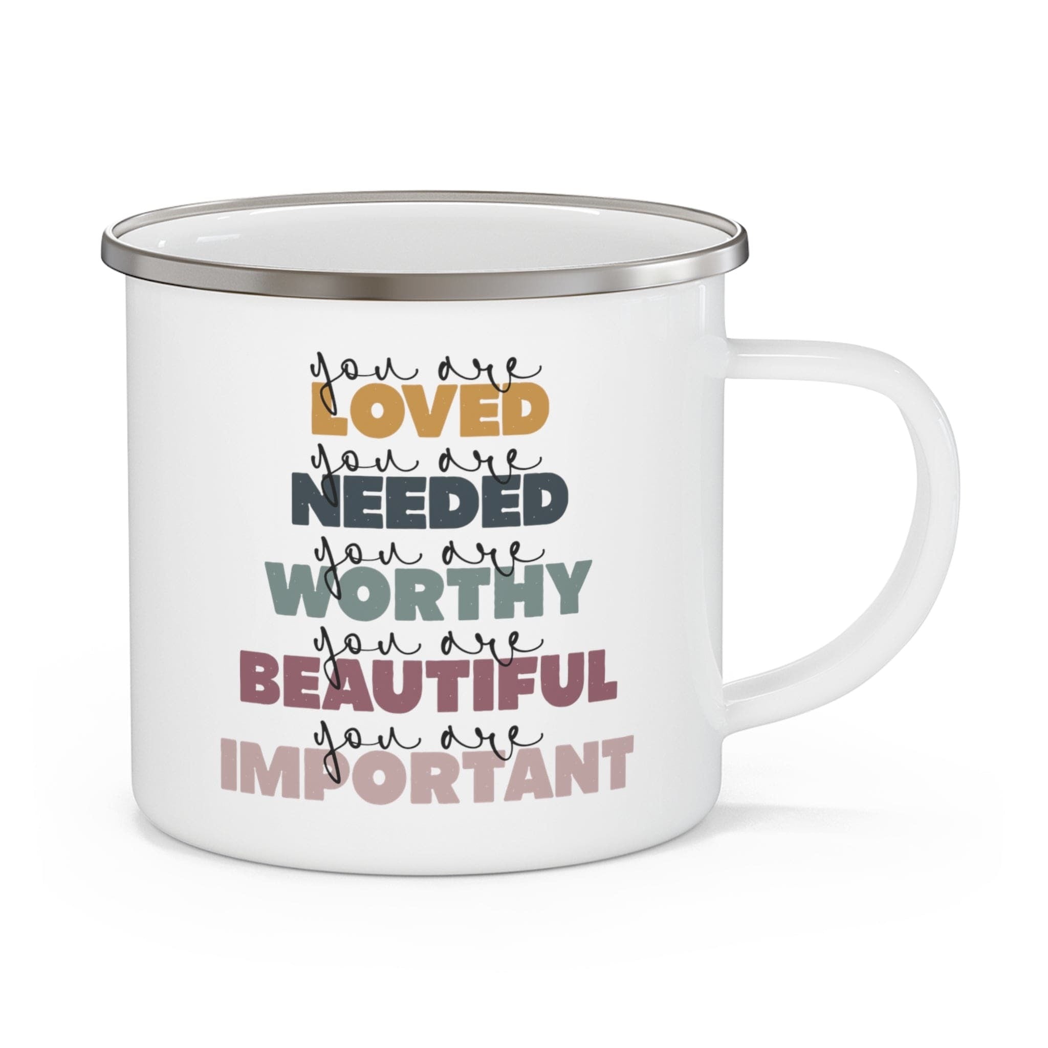 Enamel Camping Mug, You Are Loved Inspiration Affirmation