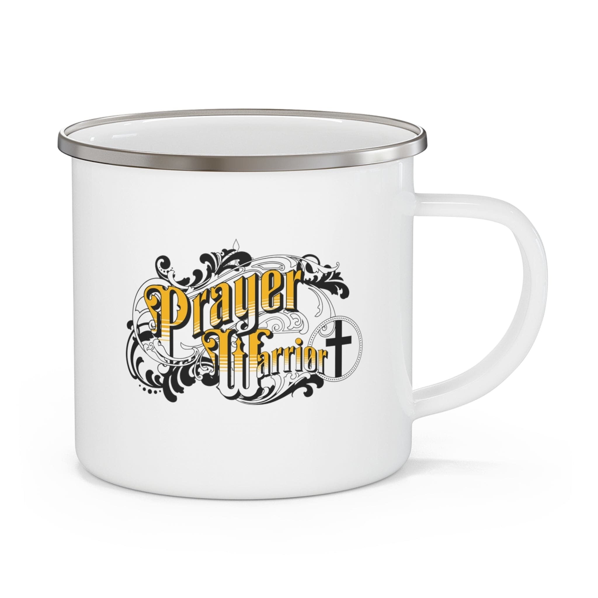 Enamel Camping Mug, Prayer Warrior Christian Inspiration, S6