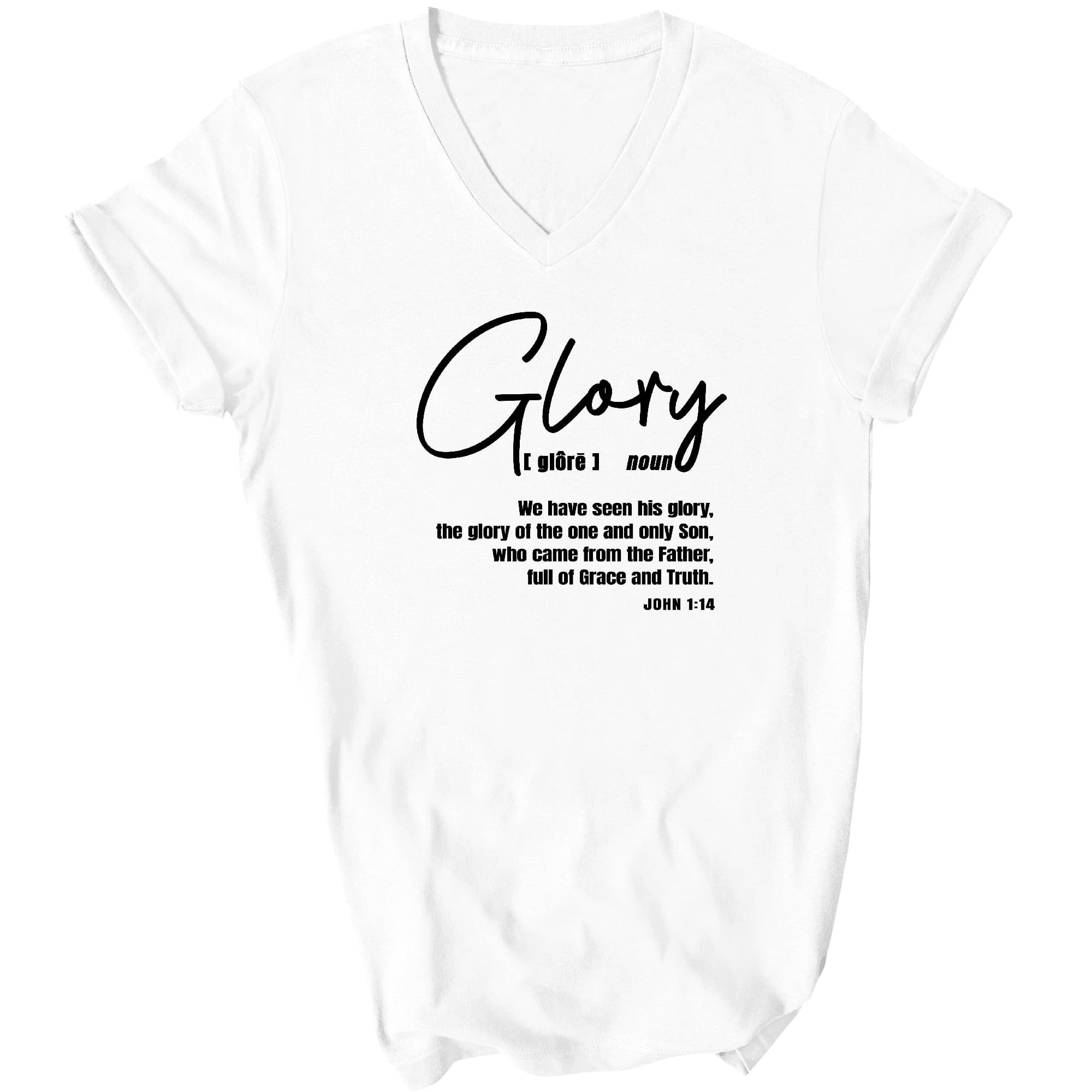 Glory - Christian Inspiration, Black Graphic V-neck T-shirt