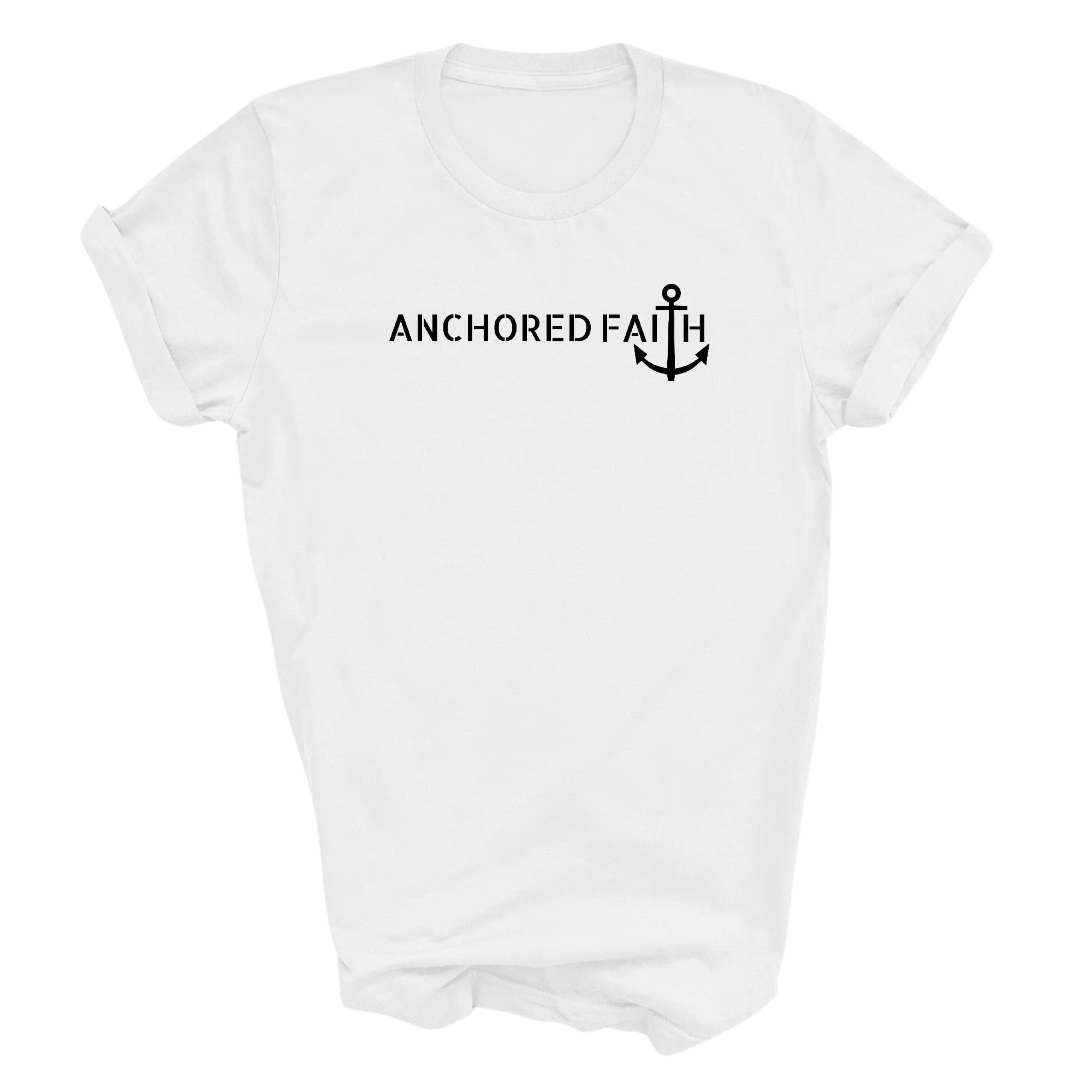 Graphic Tee T-shirt Anchored Faith - Inspiration Affirmation, Black