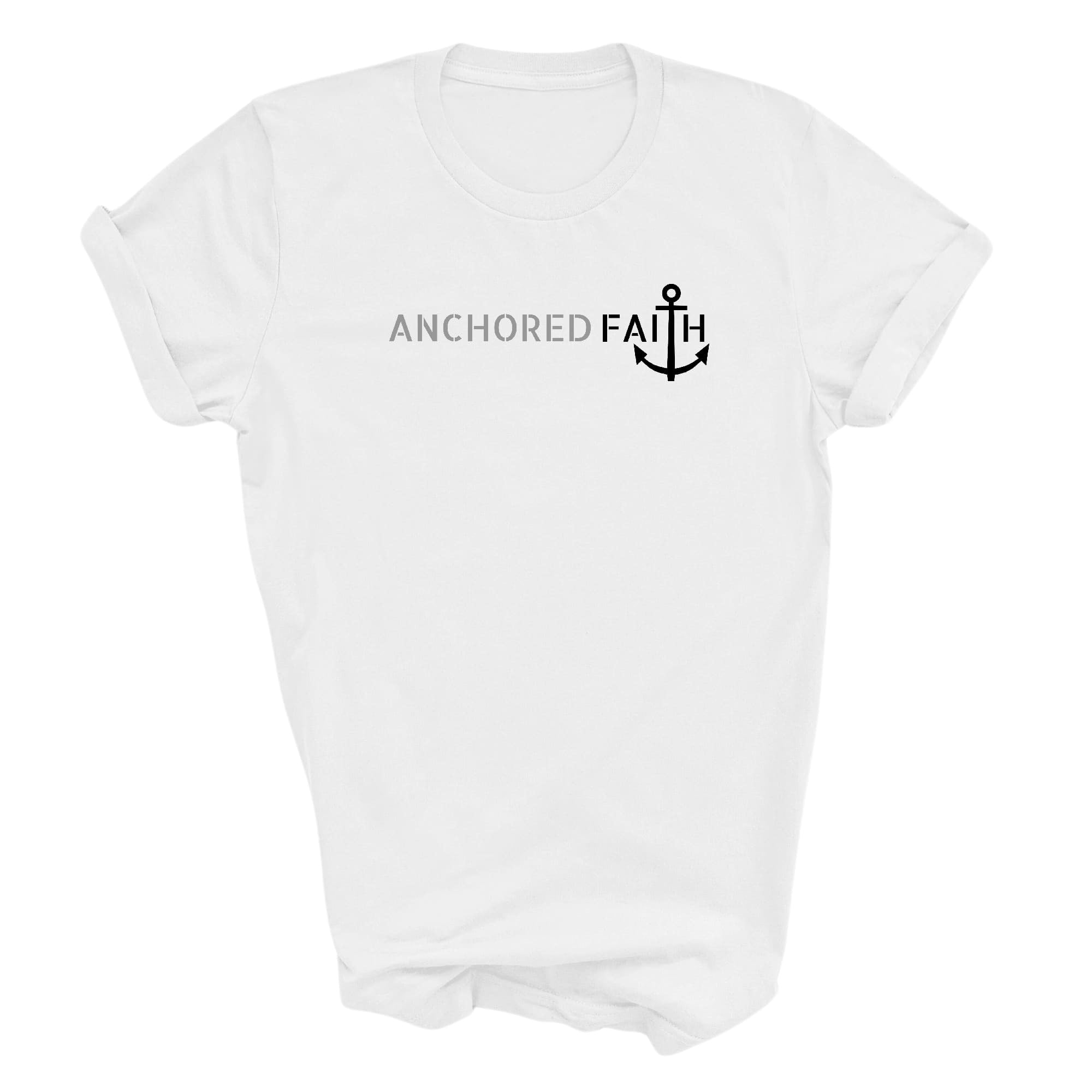 Graphic Tee T-shirt Anchored Faith - Inspiration Affirmation, Grey