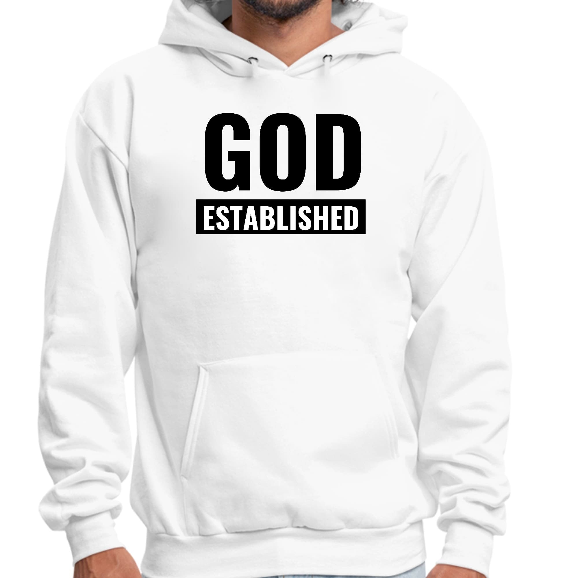 God Established Black Illustration Graphic Hoodie