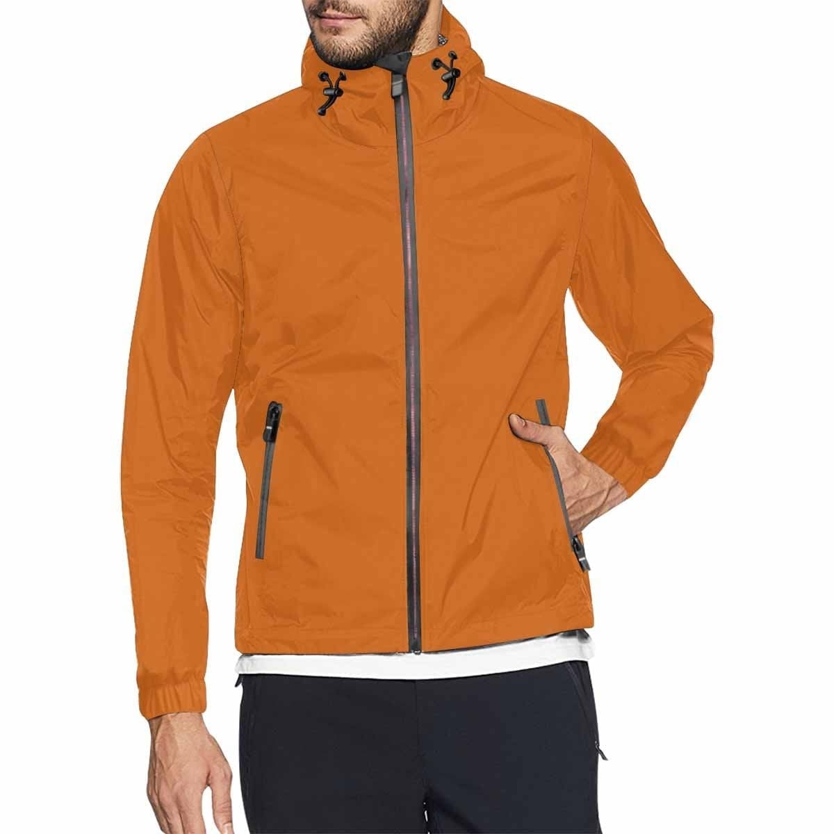Cinnamon Brown Hooded Windbreaker Jacket - Men / Women
