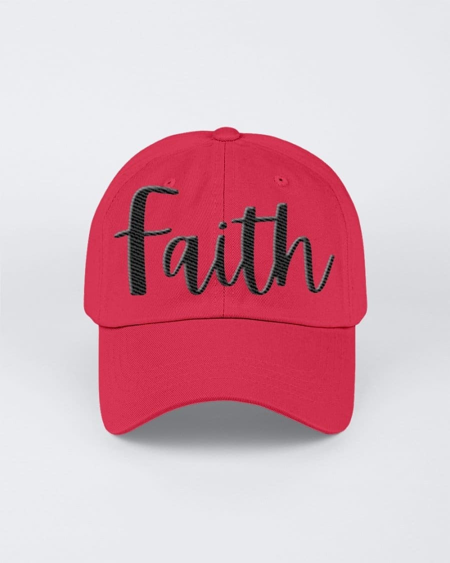 Chino Hat - Faith Embroidered Graphic Hat / 6 Panel Twill