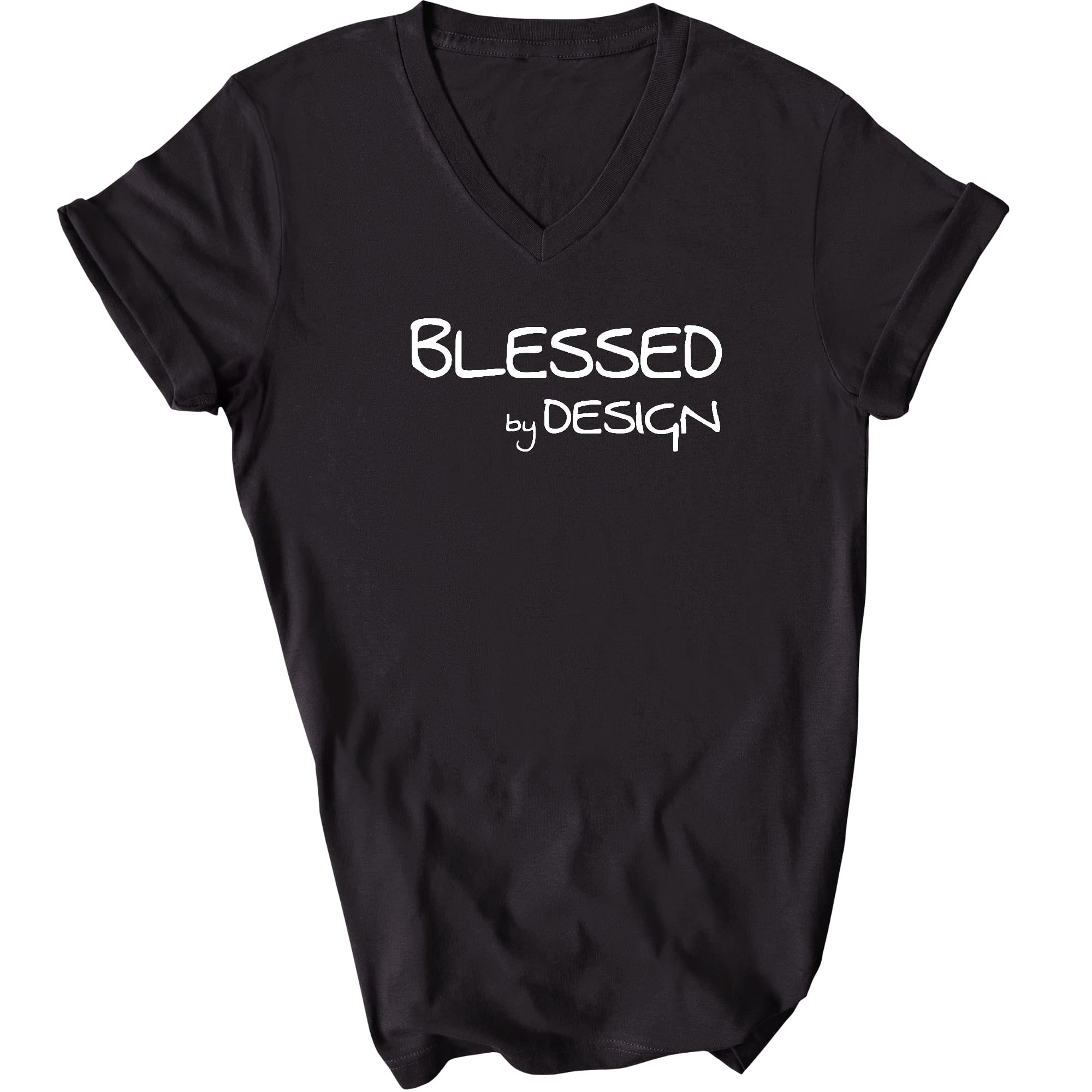 Blessed By Design - Inspirational Affirmation Mens V-neck T-shirt