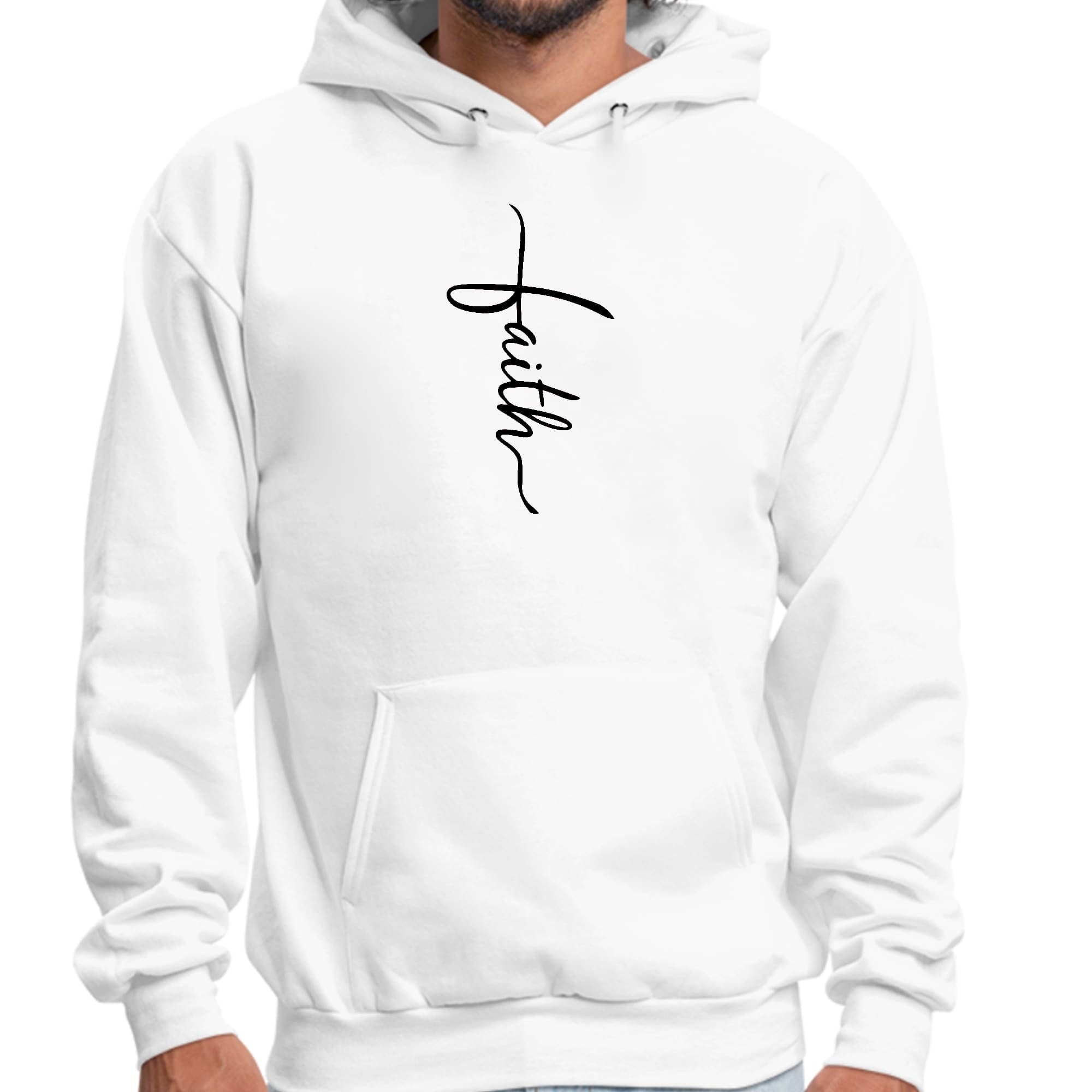 Faith Script Cross Black Illustration Graphic Hoodie
