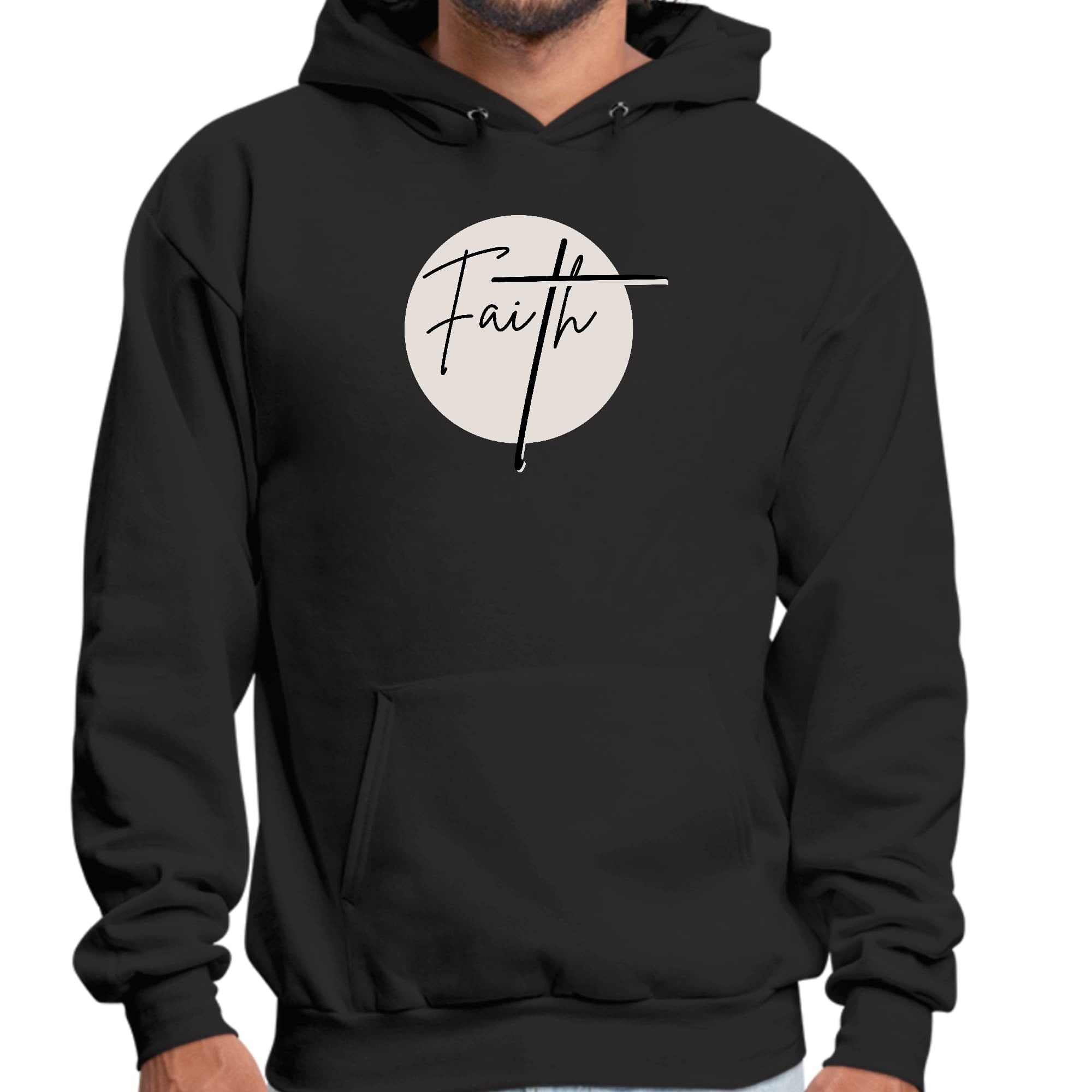 Faith - Christian Affirmation - Brown And Black Graphic Hoodie