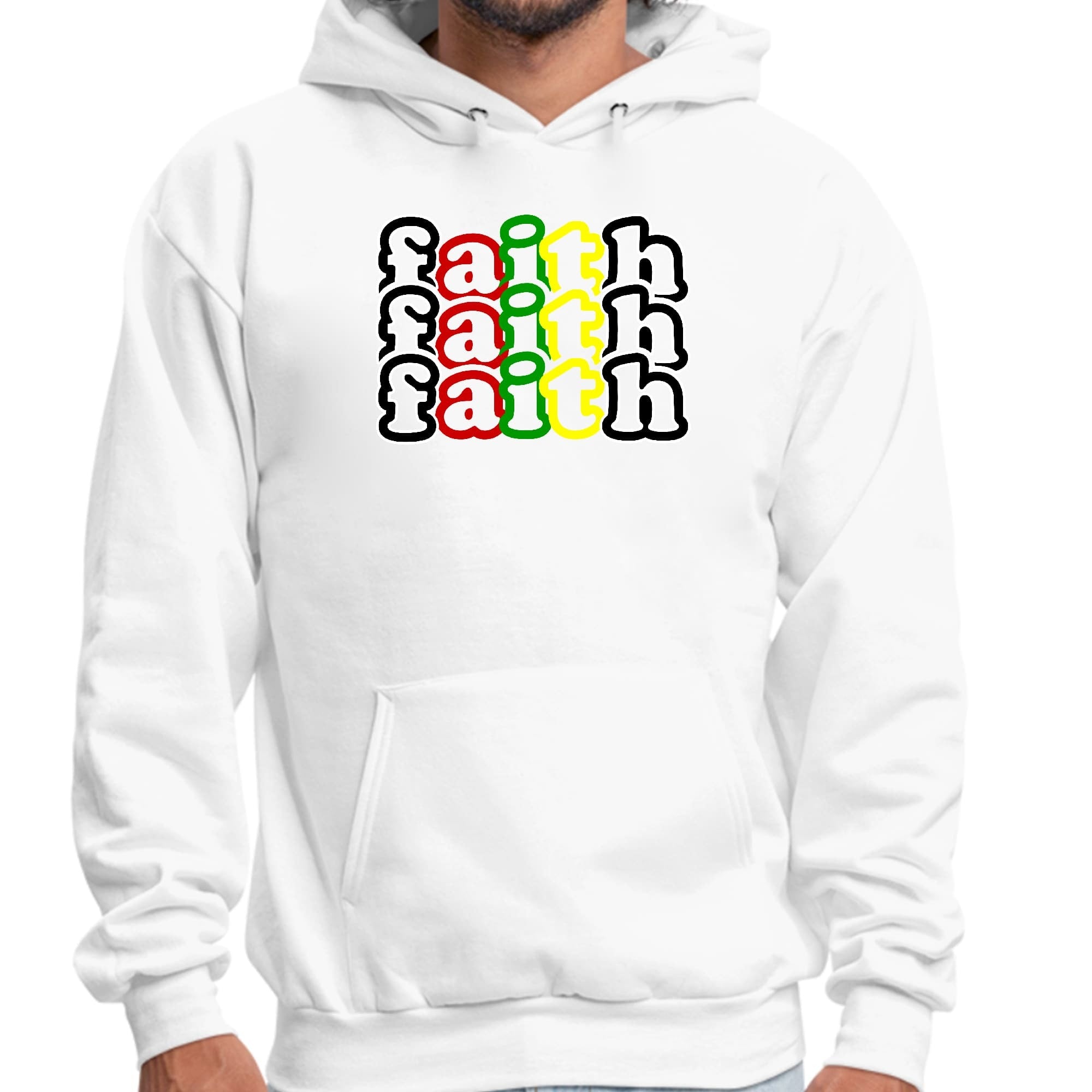 Faith Stack Multicolor Black Illustration Graphic Hoodie