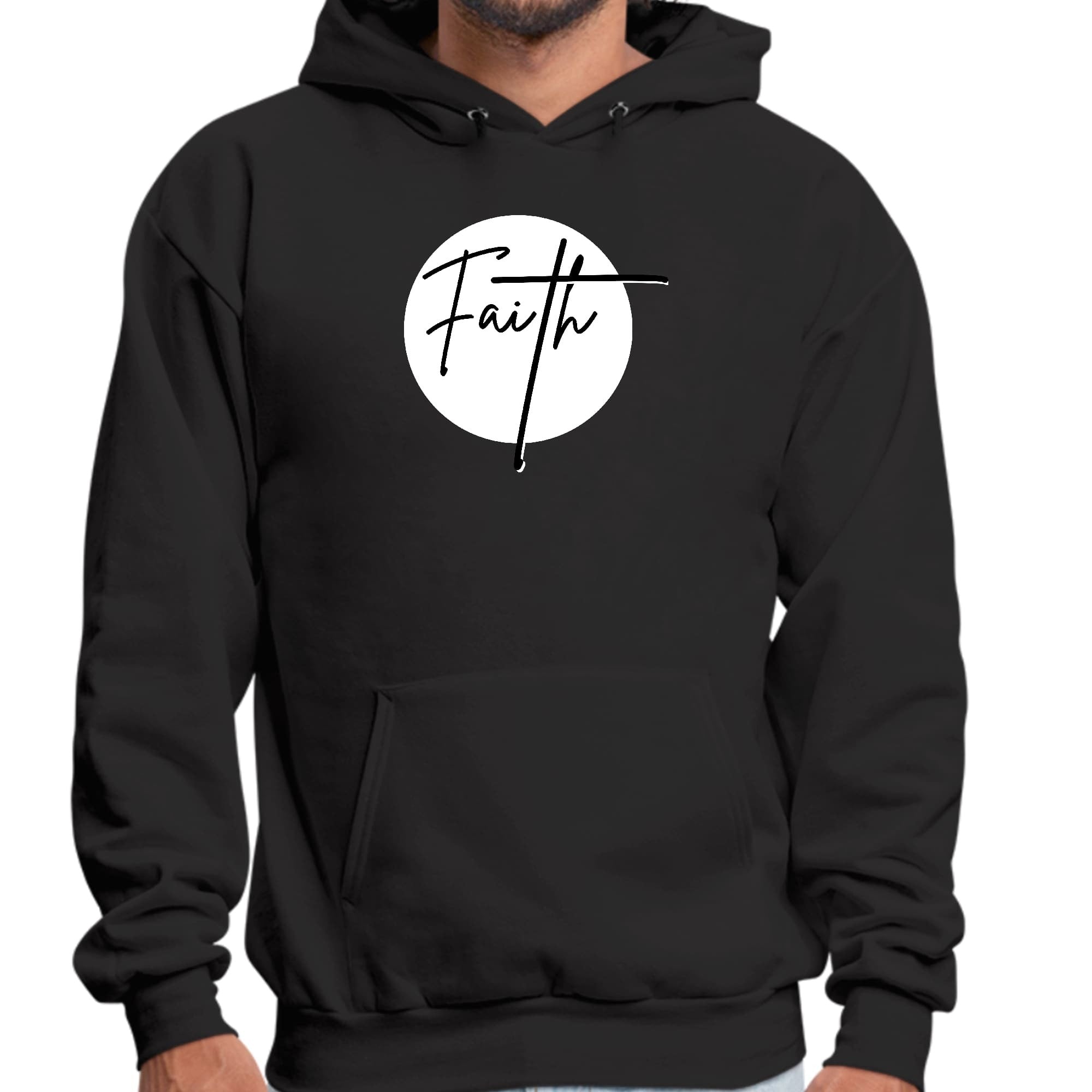 Faith - Christian Affirmation - White And Black Graphic Hoodie