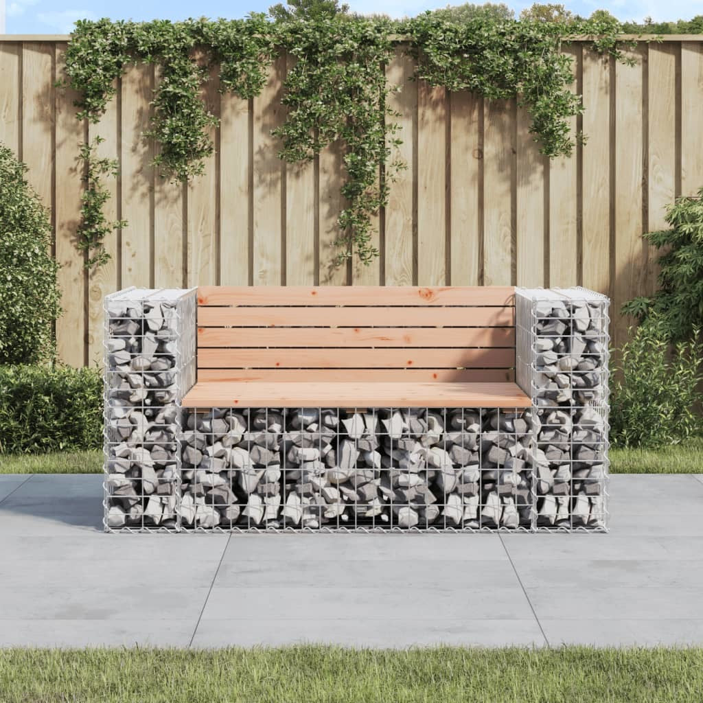 Patio Bench Gabion Design 56.3"x28"x25.8" Solid Wood Douglas