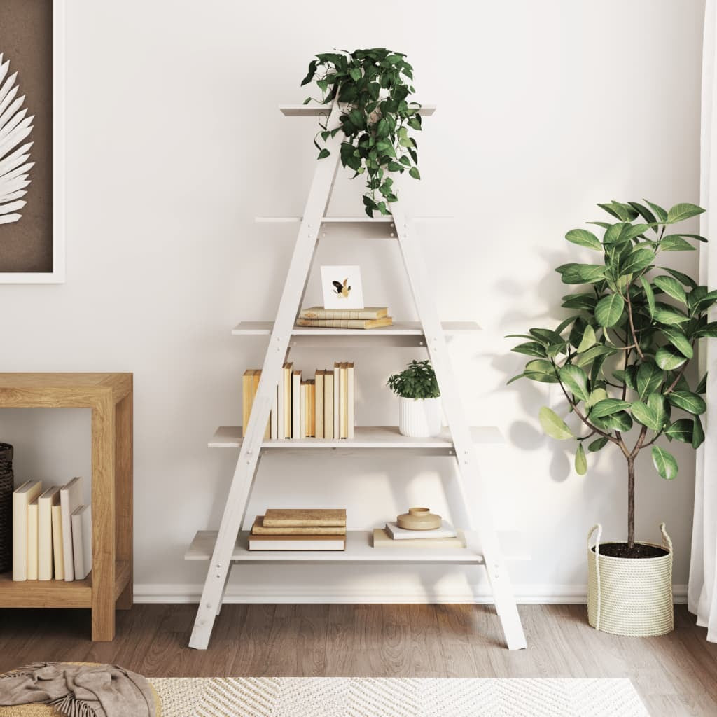 5-Tier Shelf A-shape 43.3"x15.7"x71.1" Solid Wood Pine