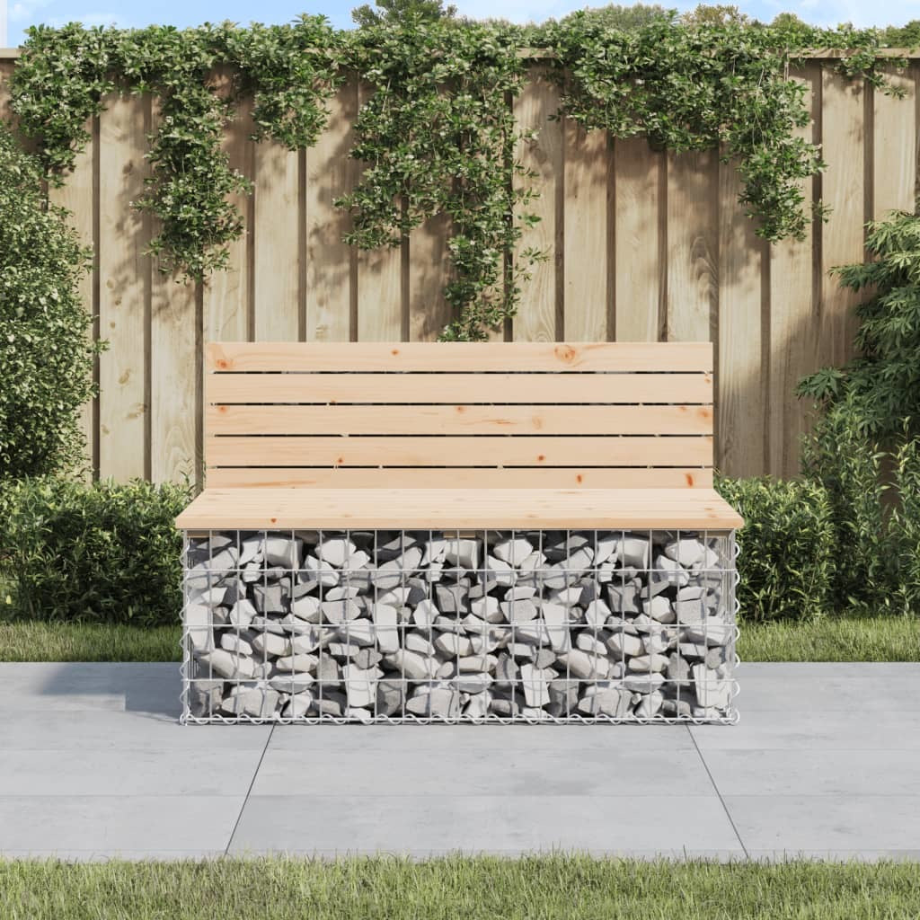 Patio Bench Gabion Design 40.6"x27.6"x25.6" Solid Wood Pine