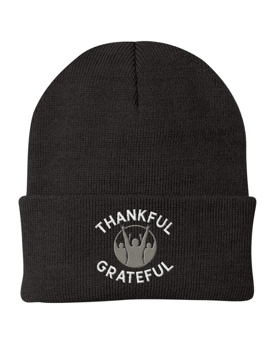 Beanie Knit Hat - Thankful Grateful Inspirational Winter Cap