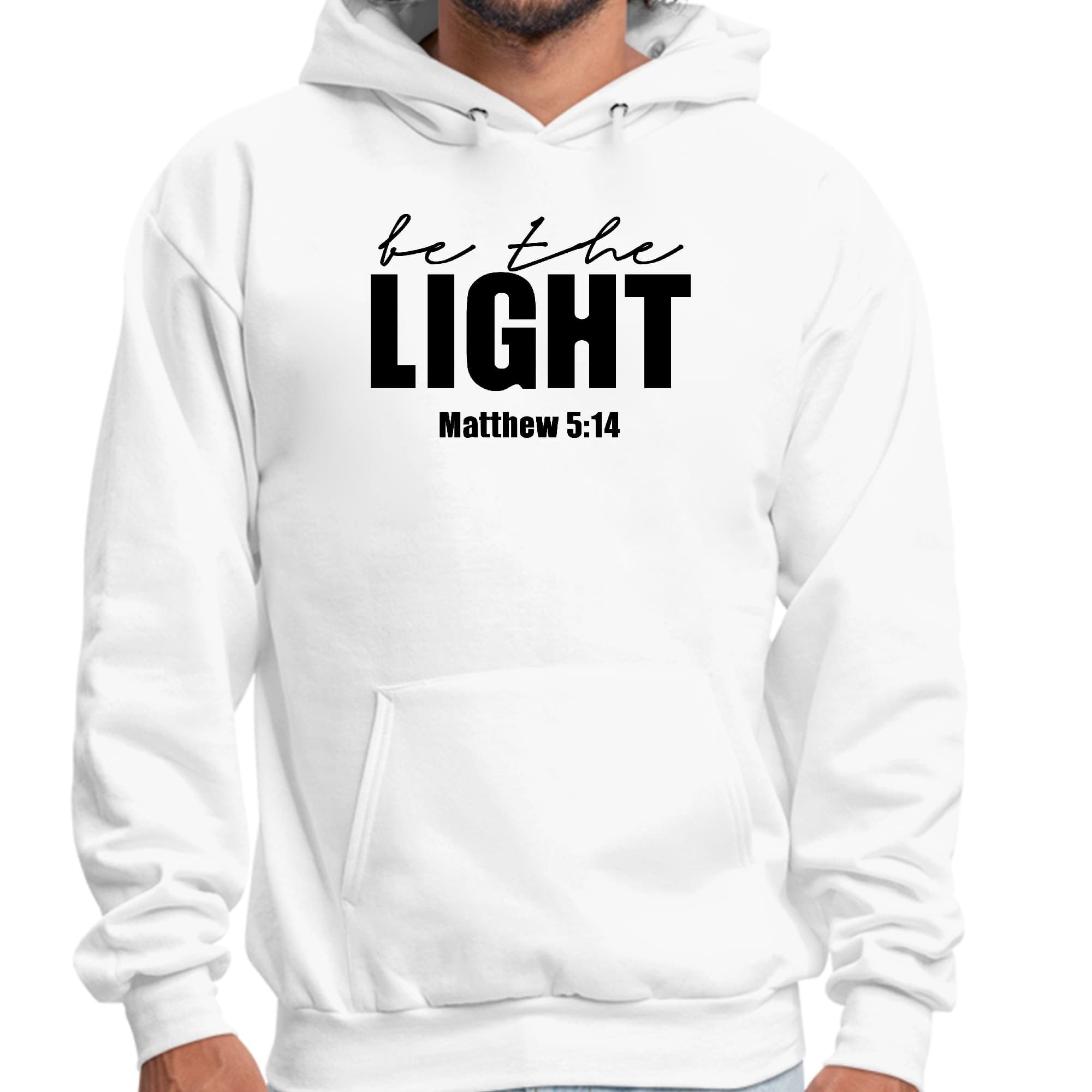 Be The Light Inspirational Art Illustration, Black Graphic Hoodie