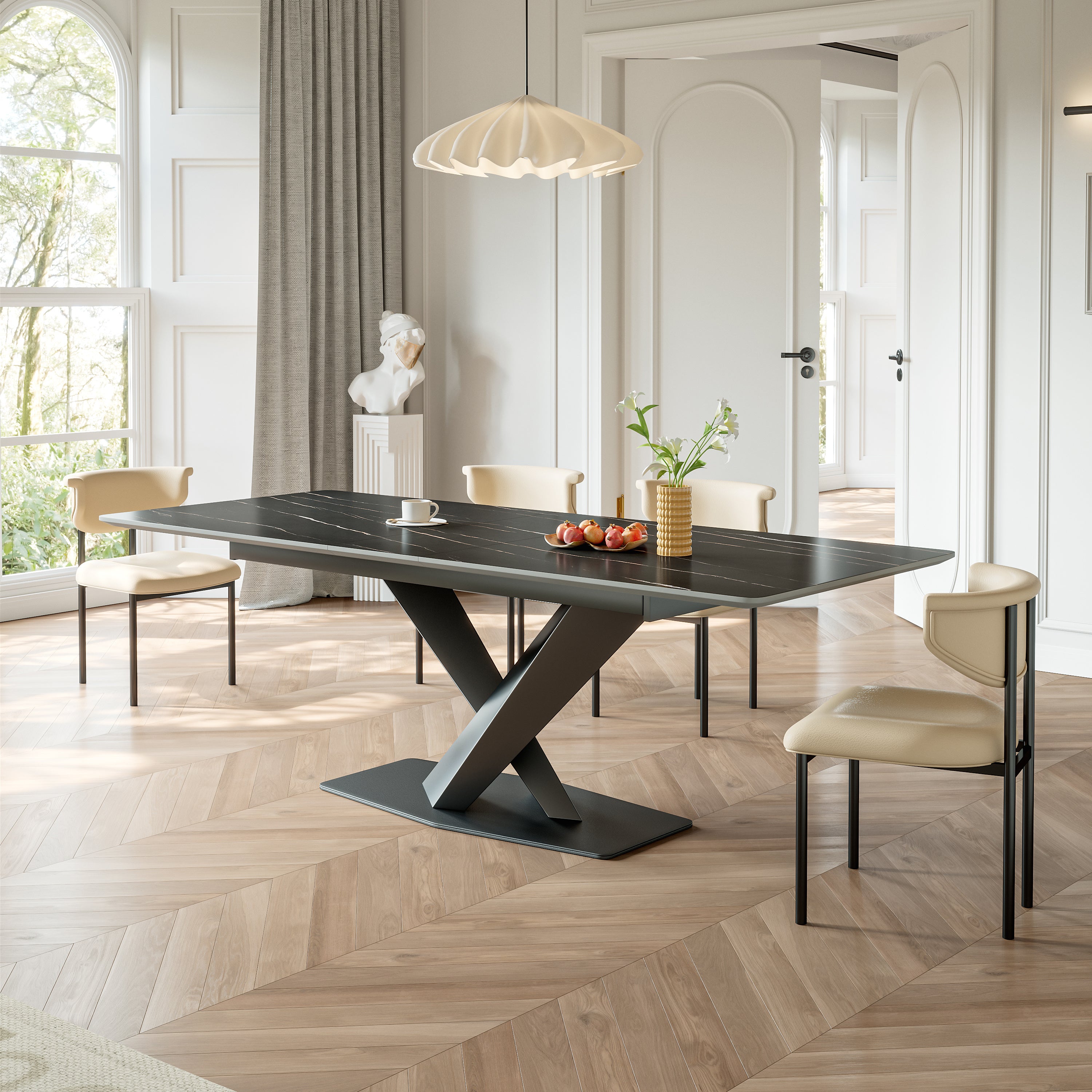 Lauren Black Gold Carbon Steel Rock Board with Black Sand Finish - Supports up to 122.55 kg (Excluding chairs)