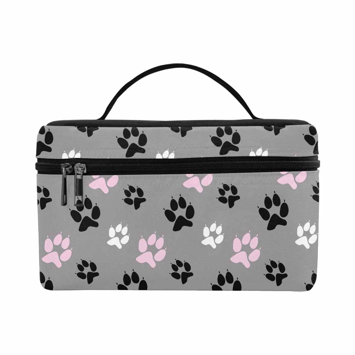 Cosmetic Bag, Tri-color Paws - Grey Bag,travel Case