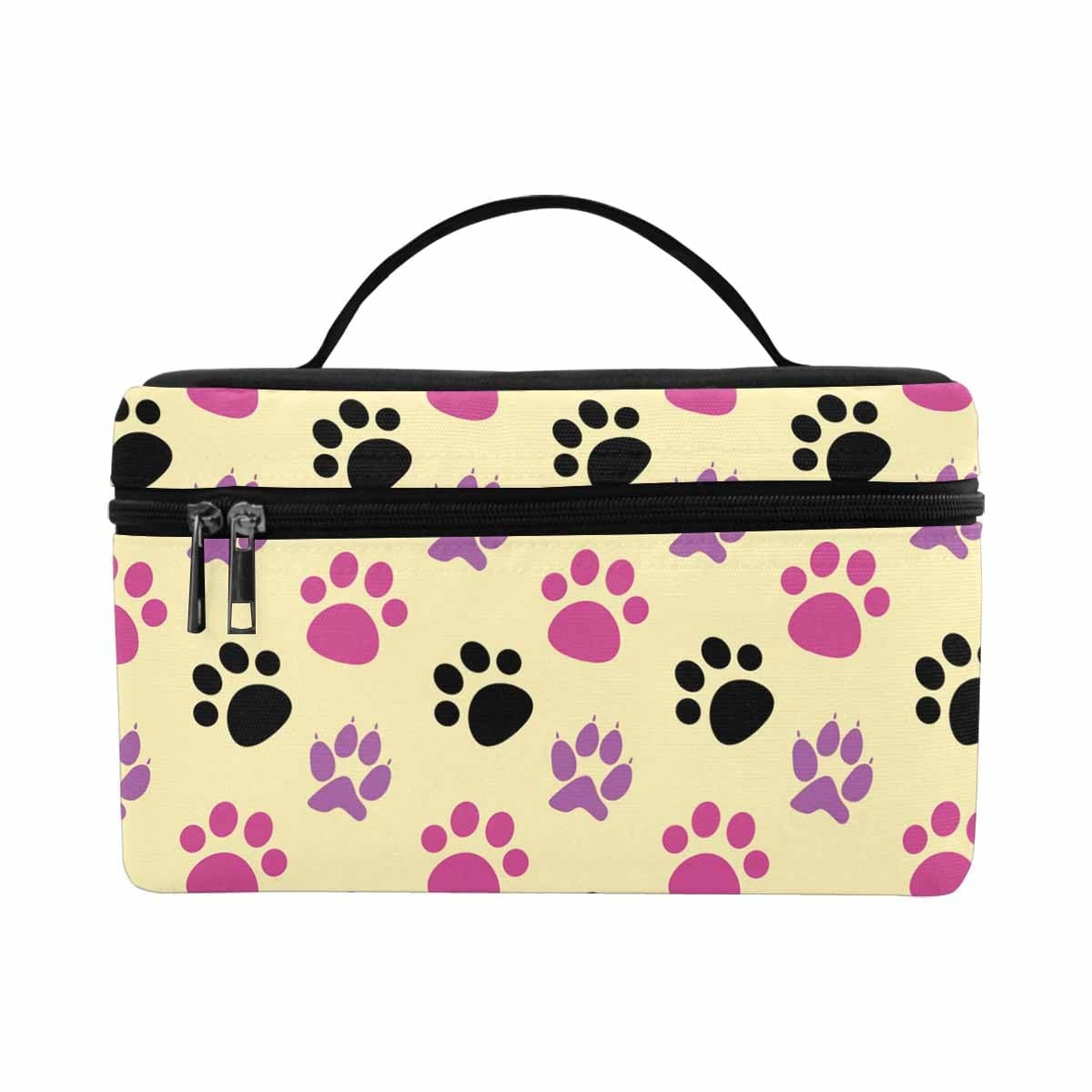 Cosmetic Bag, Tri-color Paws - Yellow Bag,travel Case