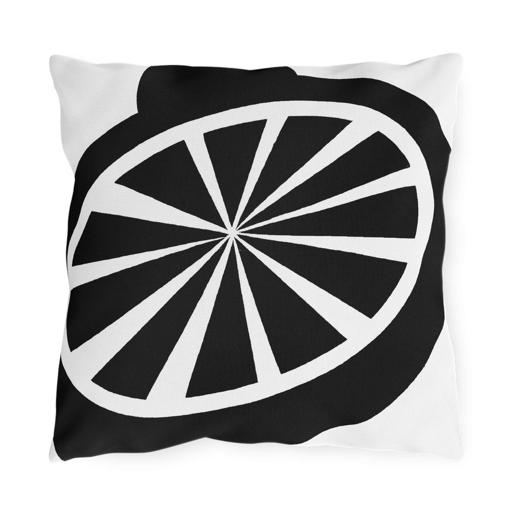 Decorative Outdoor Pillows With Zipper - Set Of 2, Black And White Geometric Pattern