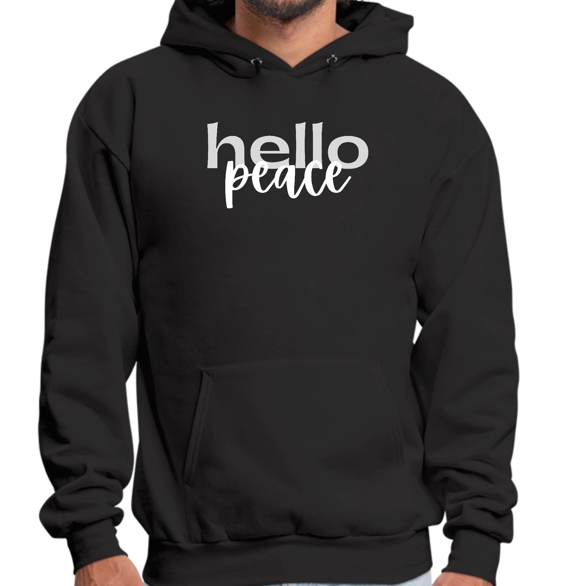 Hello Peace Motivational Peaceful Aspiration - Grey/white Graphic