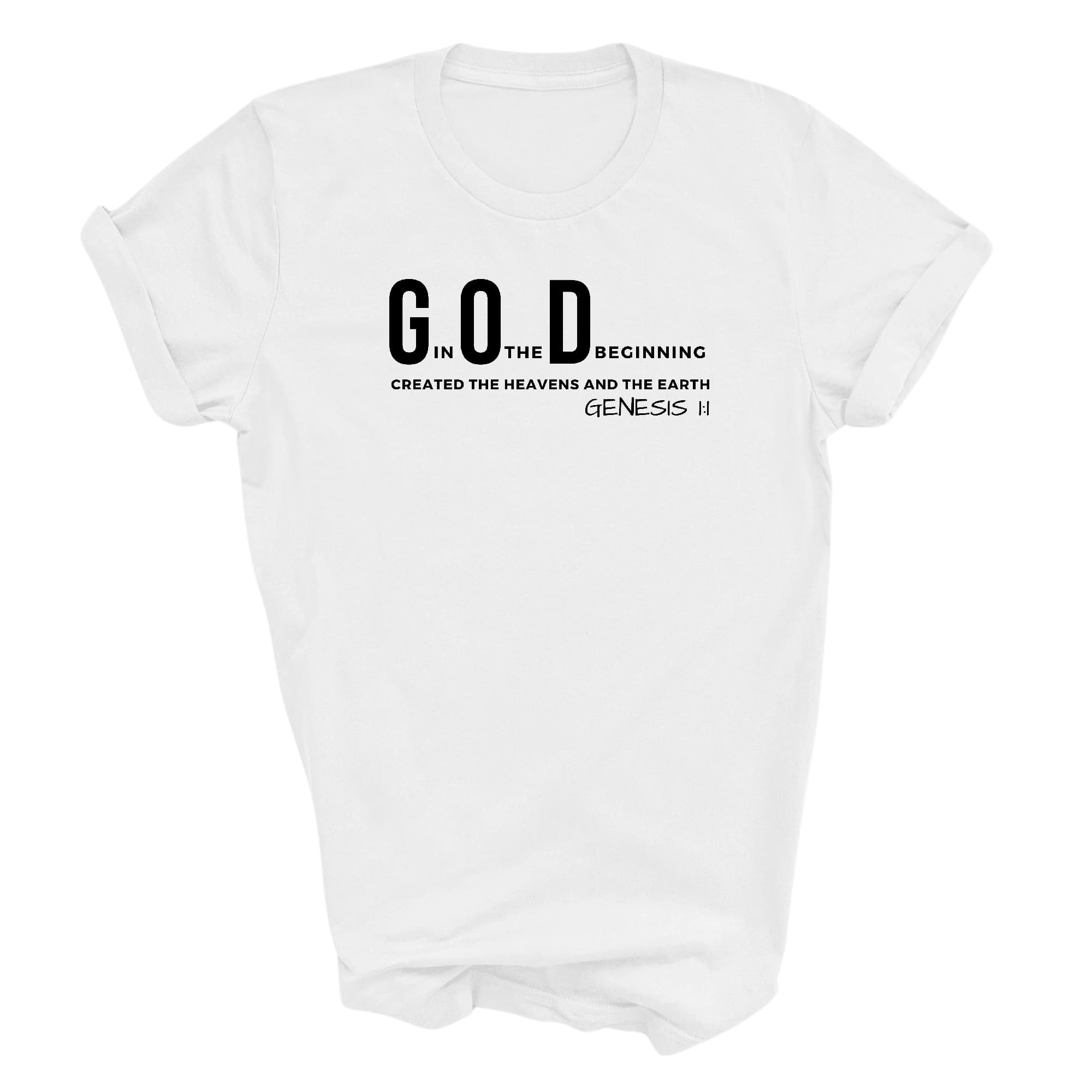 Graphic Tee T-shirt God In The Beginning Created The Heavens And The