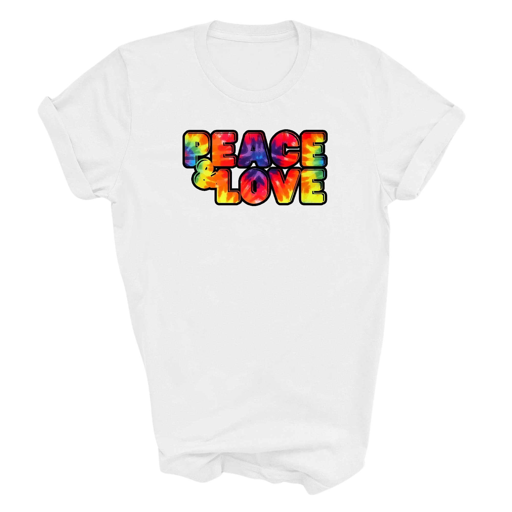 Graphic Tee T-shirt Peace And Love Multicolor Illustration