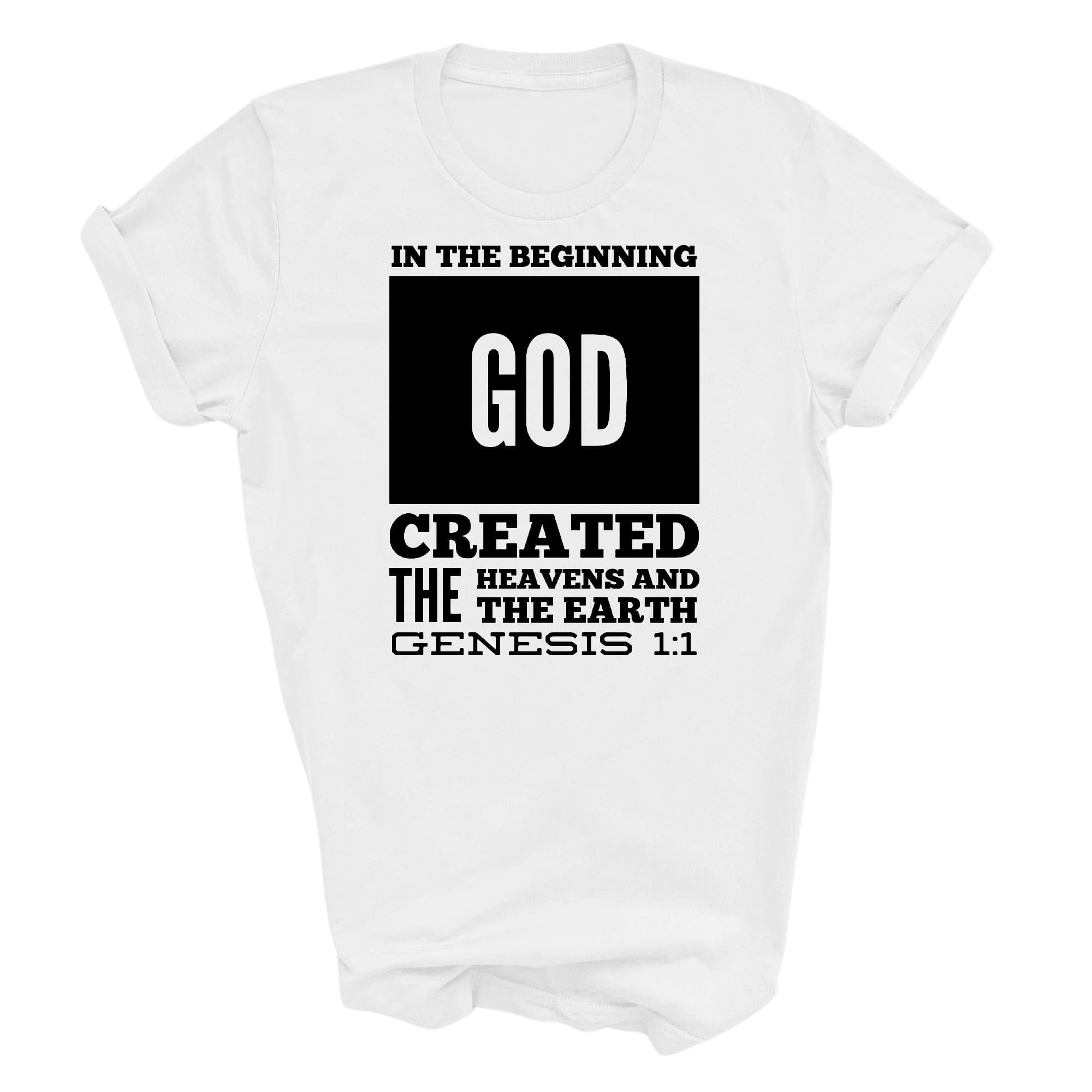 Graphic Tee T-shirt In The Beginning God Created The Heavens And The