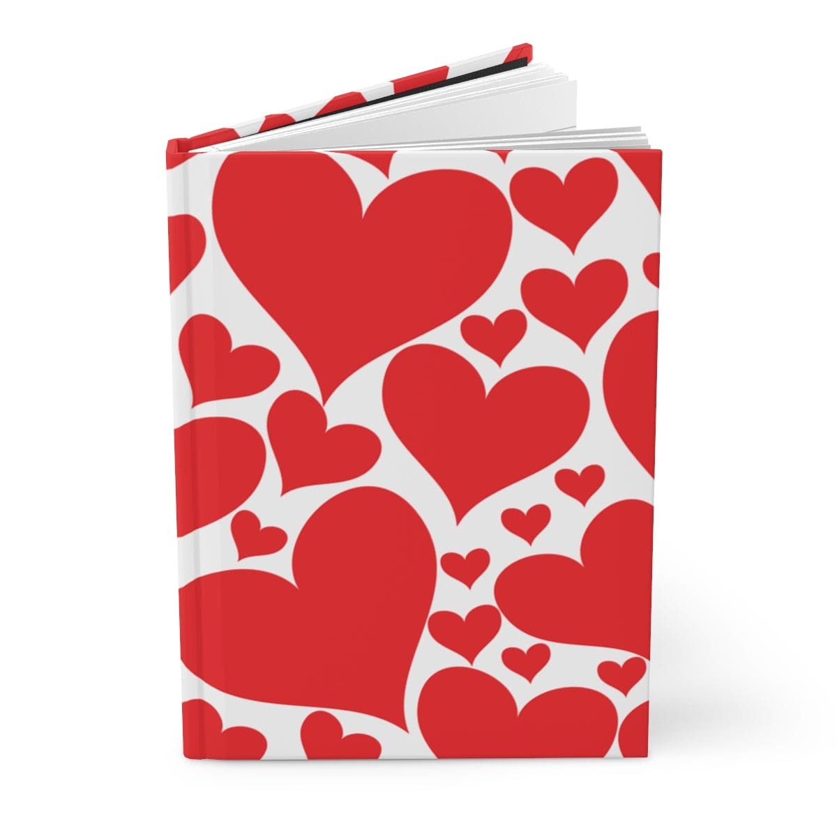 Hardcover Journal - Lined Notebook / Love Red Hearts